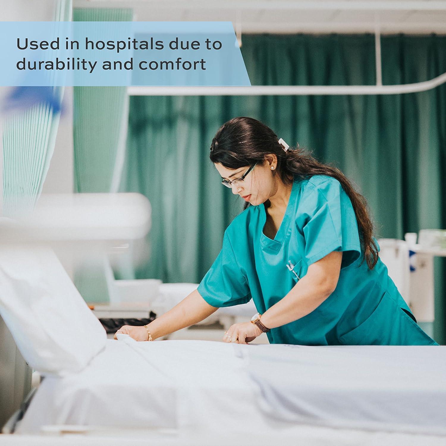 Lavisun Twin Flat Sheets Only, 6 Pack Soft Brushed Microfiber Bedding Sheets for Hotel, Massage, Hospital, Home, Dorm, Bulk Flat Sheets Only Twin Size (White)