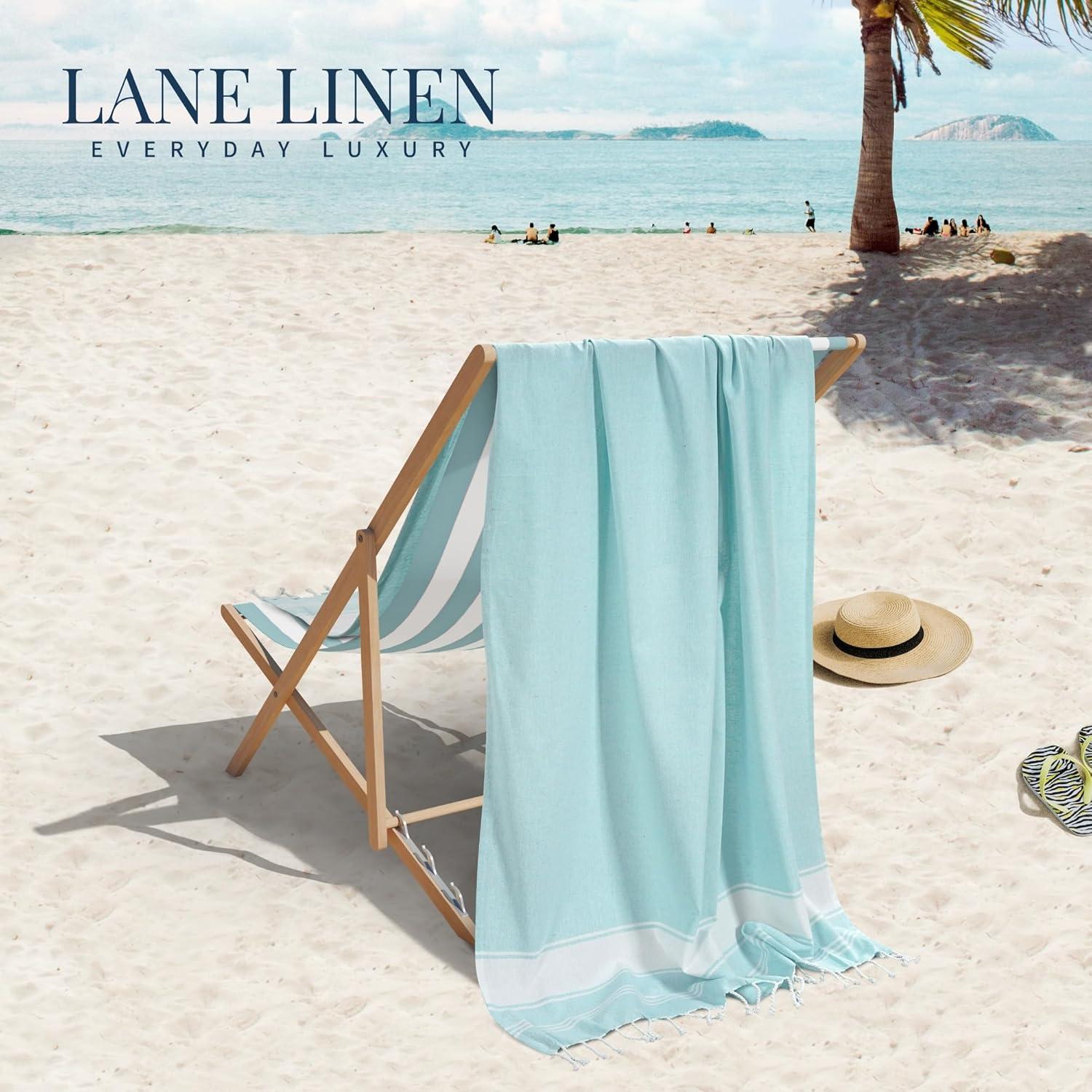 LANE LINEN Beach Towels 6 Pack, Bulk Beach Towels Oversized, Pool Towels for Adults, Pre-Washed, Sand Free Beach Towel, Fast Drying Beach Towel, 39"x71" - Classic Color