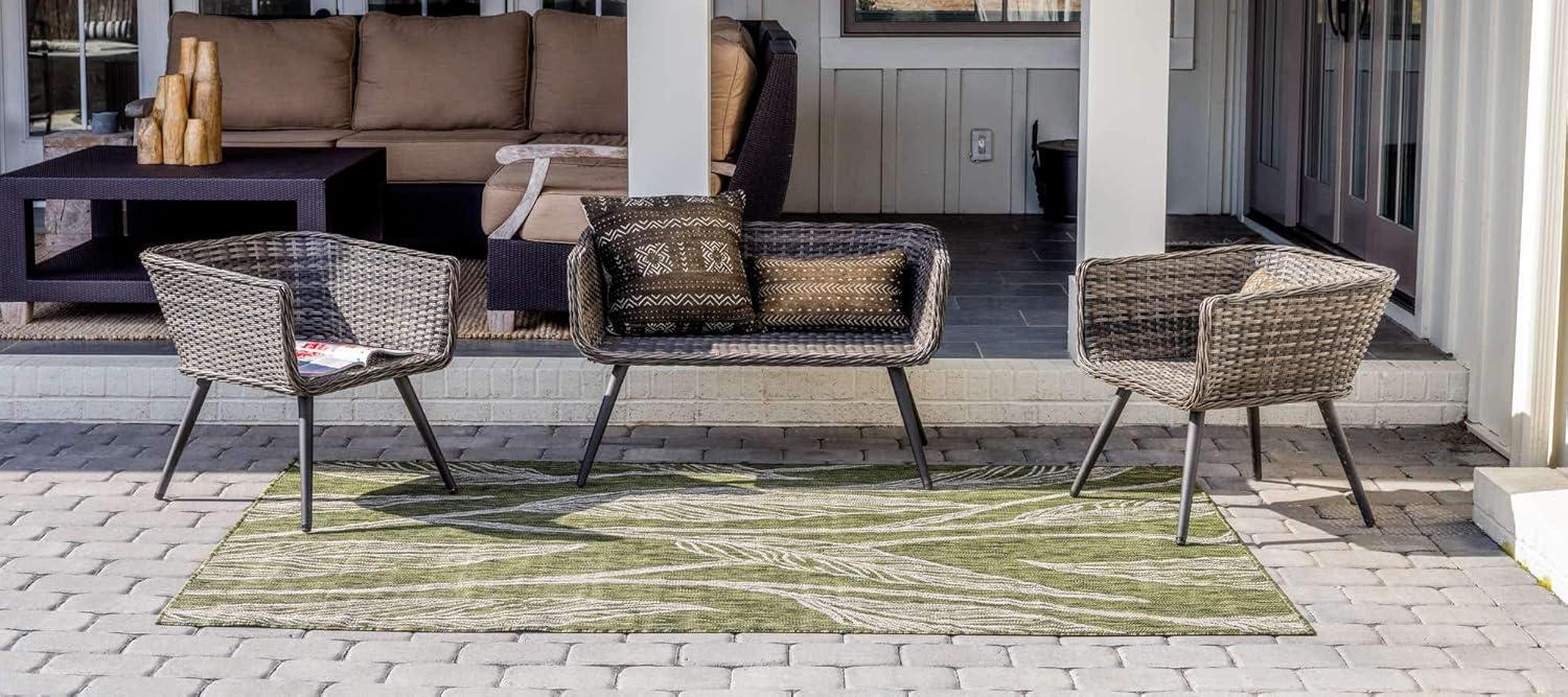 Unique Loom 5' 1 x 8' 0 Rectangle Indoor/Outdoor Botanical Green Area Rug
