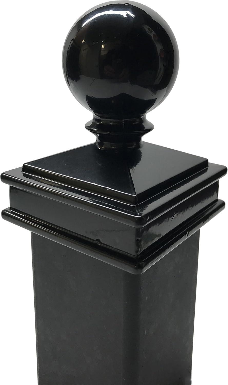 Black Aluminum 2.5" x 2.5" Ball Top Post Cap