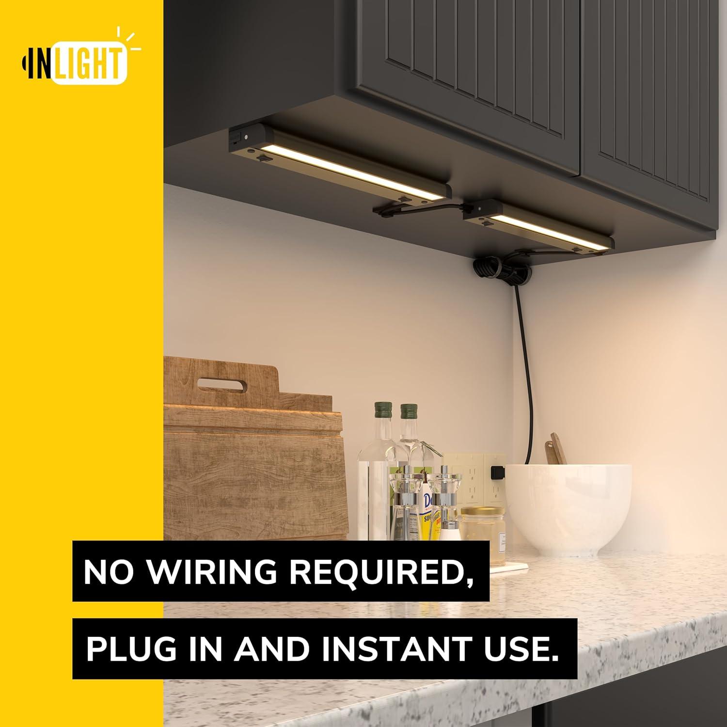 Inlight Swivel LED Under Cabinet Lighting,selectable12‘’/16‘’, 2700K/4000K, Plugged-In Only