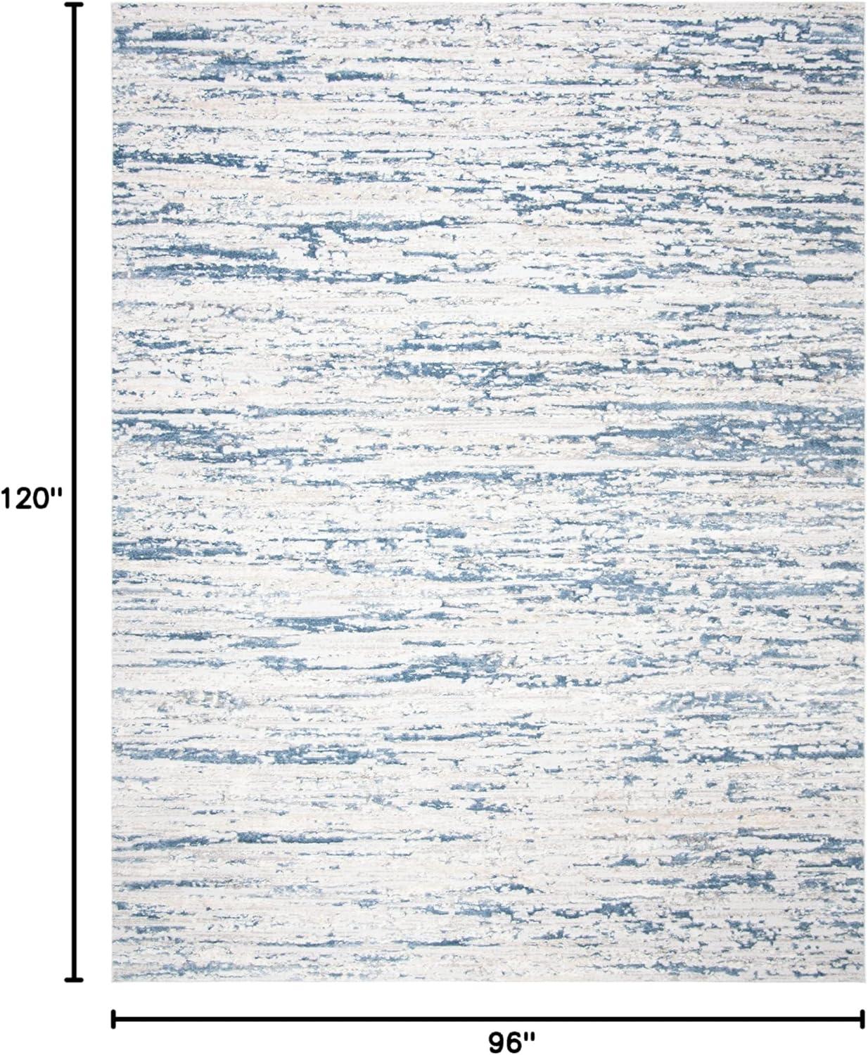 SAFAVIEH Amelia Lester Abstract Distressed Area Rug, Ivory/Blue, 8' x 10'