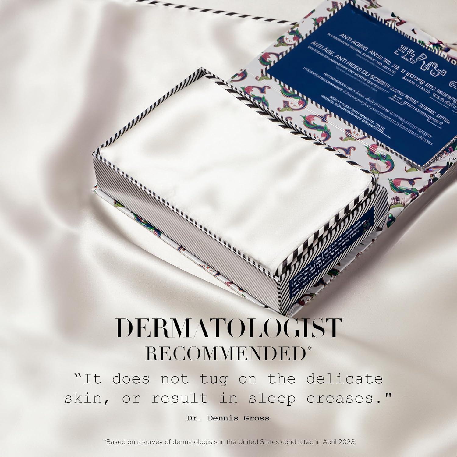 White Hypoallergenic Silk Queen Pillowcase with Embroidered Letter B