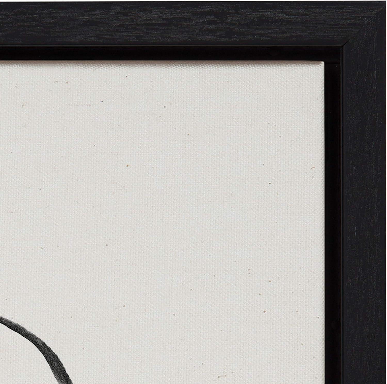 18" x 24" (Set of 2) Sylvie Modern Circles and Going in Circles by Framed Wall Canvas Set Black - Kate & Laurel All Things Decor