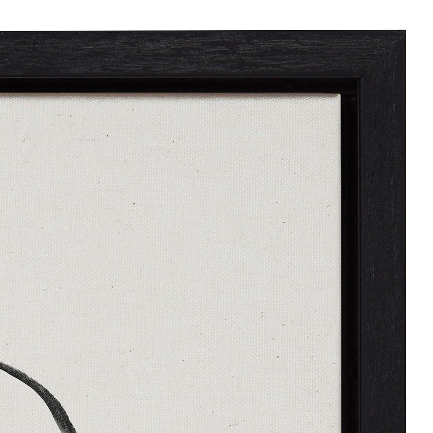 18" x 24" (Set of 2) Sylvie Modern Circles and Going in Circles by Framed Wall Canvas Set Black - Kate & Laurel All Things Decor