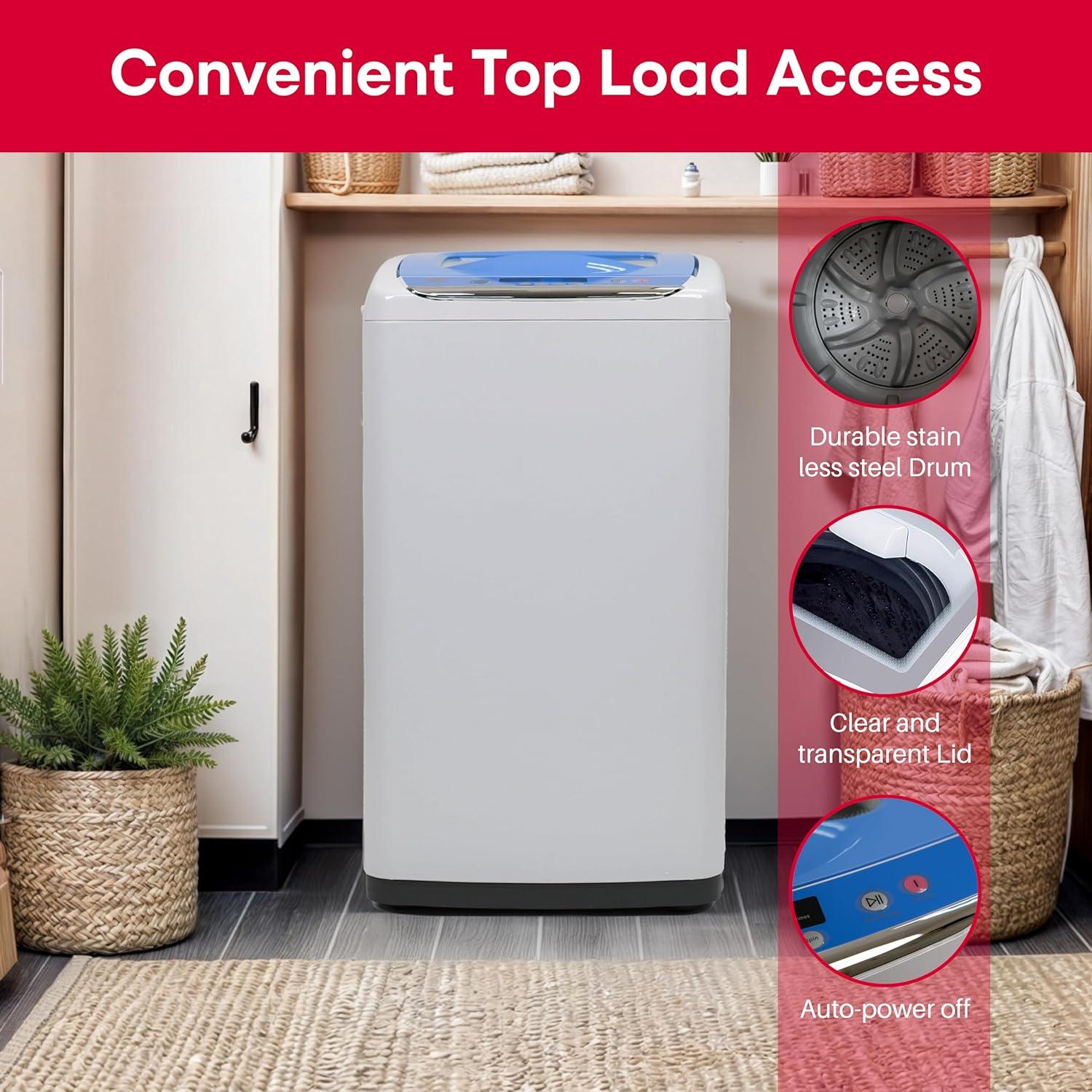 Hamilton Beach, 2.0 Cu. Ft. Portable Washer, White, HBPW210