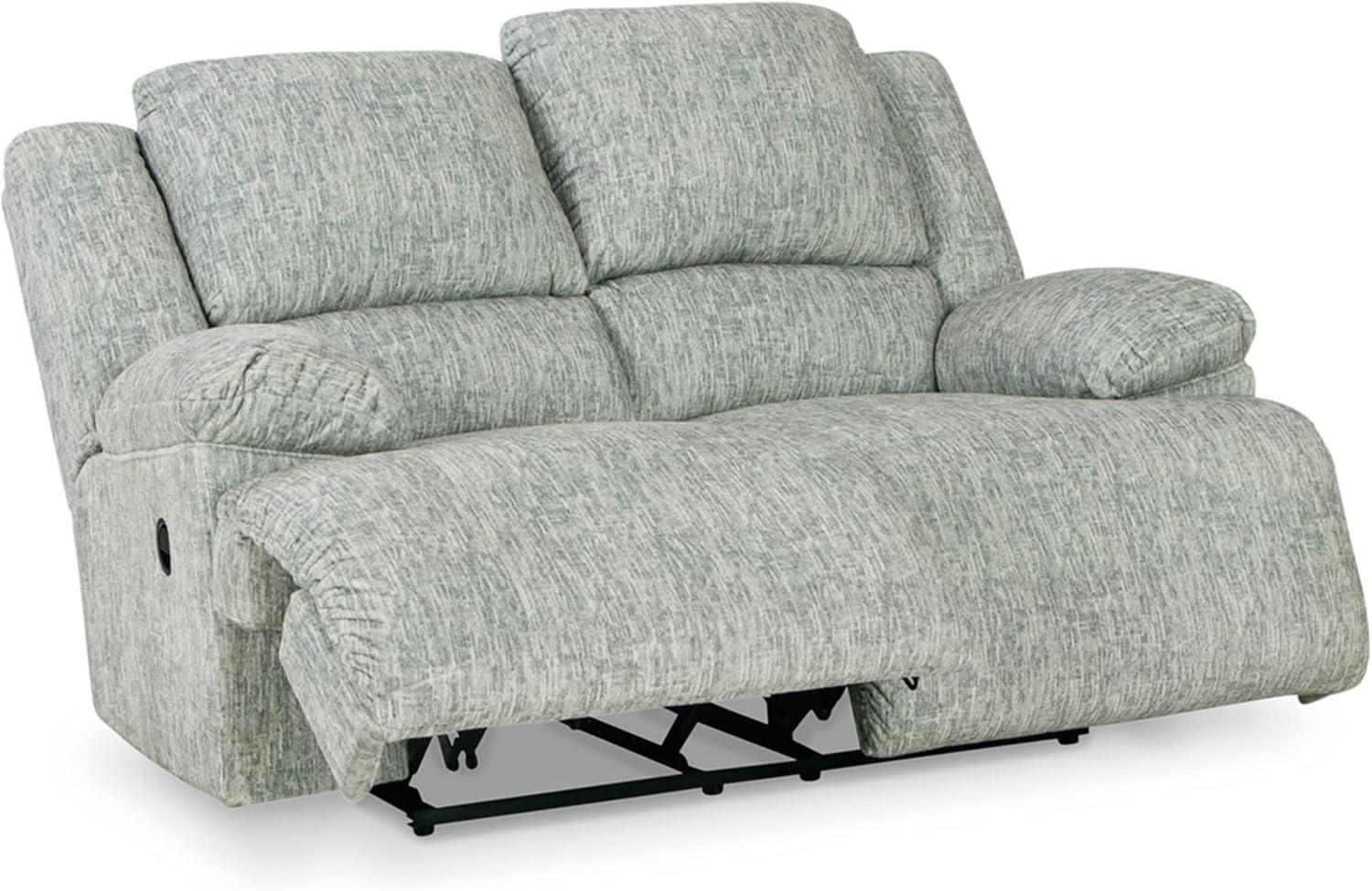 Contemporary Gray Fabric Reclining Loveseat with Cup Holder