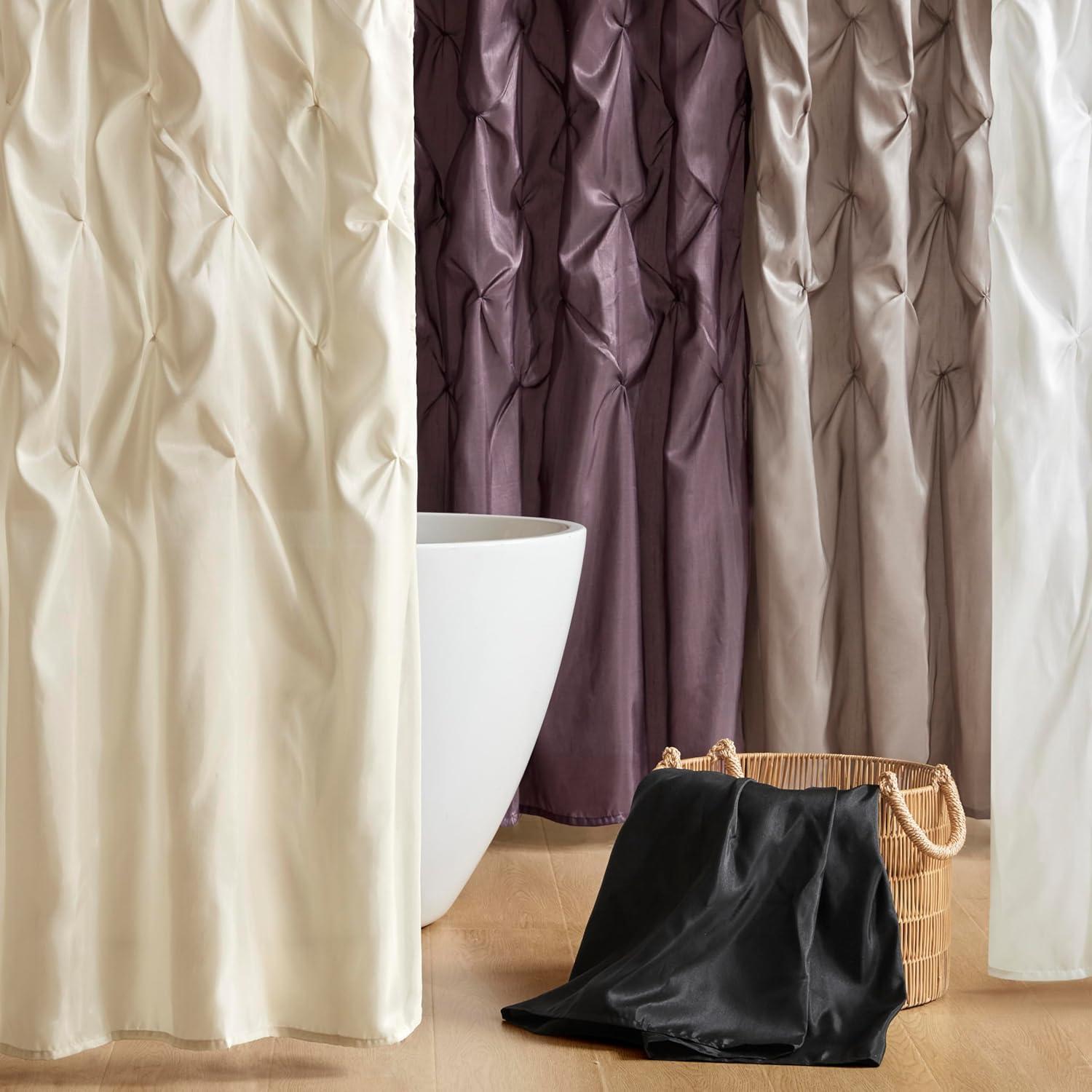 Madison Park Laurel Tufted Semi-Sheer Shower Curtain