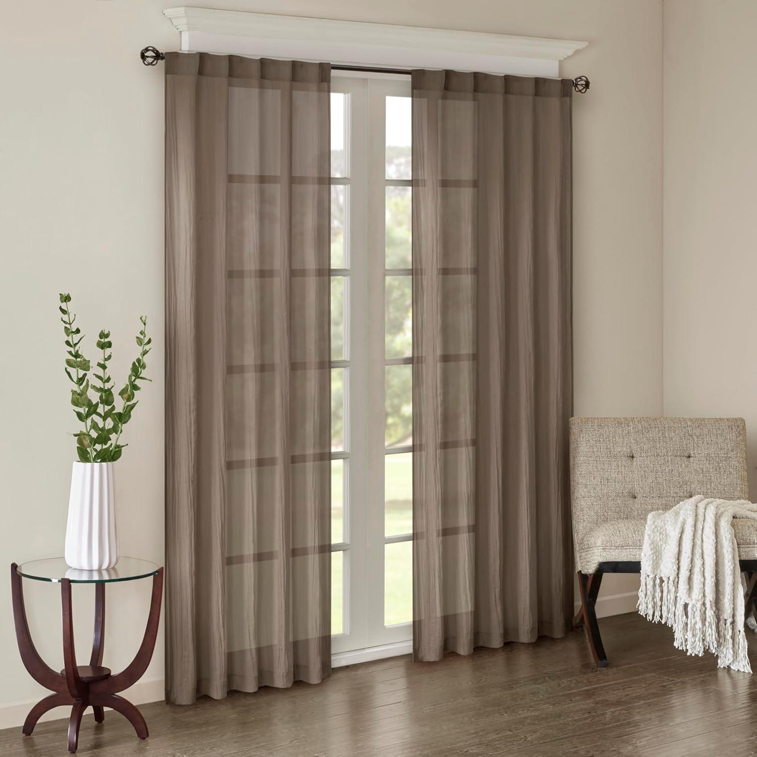 Madison Park Harper Solid Crushed Curtain Panel Pair (Set of 2)