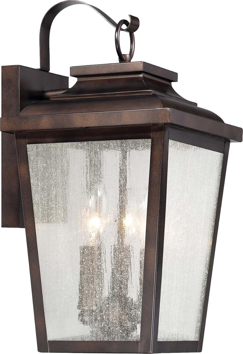 Chelesa Bronze Seeded Glass 3-Light Outdoor Wall Lantern