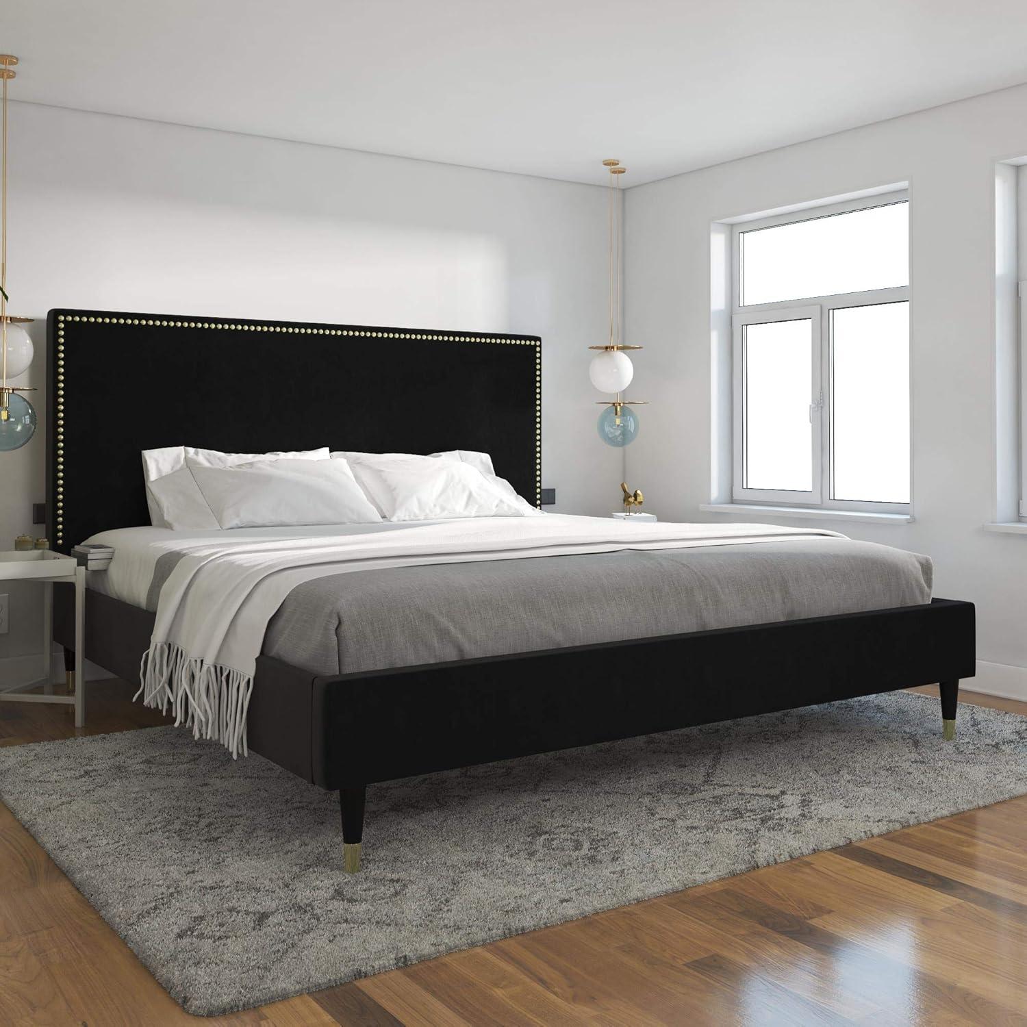 Audrey Upholstered Low Profile Platform Bed