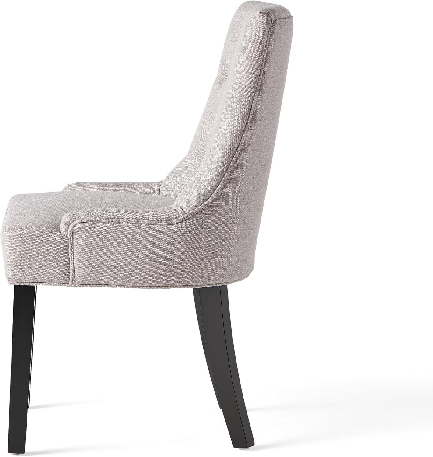 Christopher Knight Home Maggie Contemporary Tufted Armless Dining Chairs (Set of 2), Light Gray/Fabric