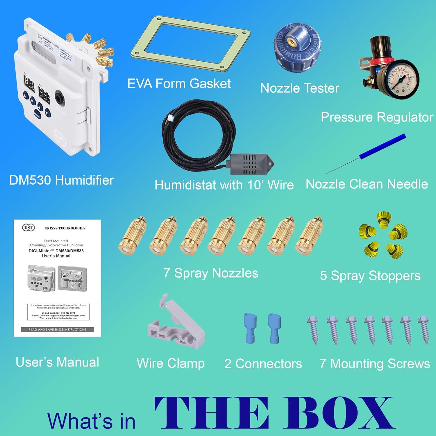 DIGI MISTER Evaporative Duct Mount Whole House Furnace Humidifier, Atomizing Cool Mist Variable Capacities for Homes and Offices from 1000 to 3500 sq. ft.