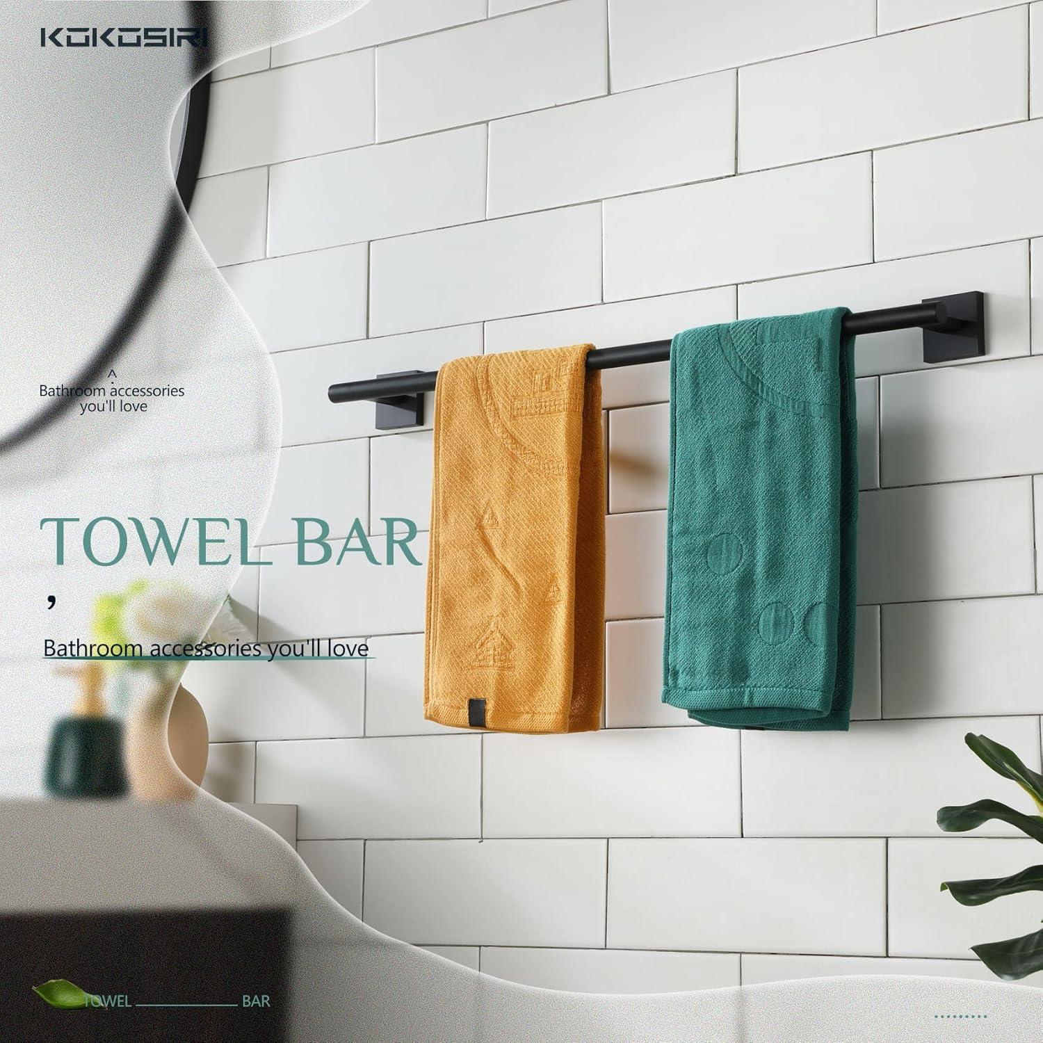 24" Bathroom Towel Bar Wall Mounted