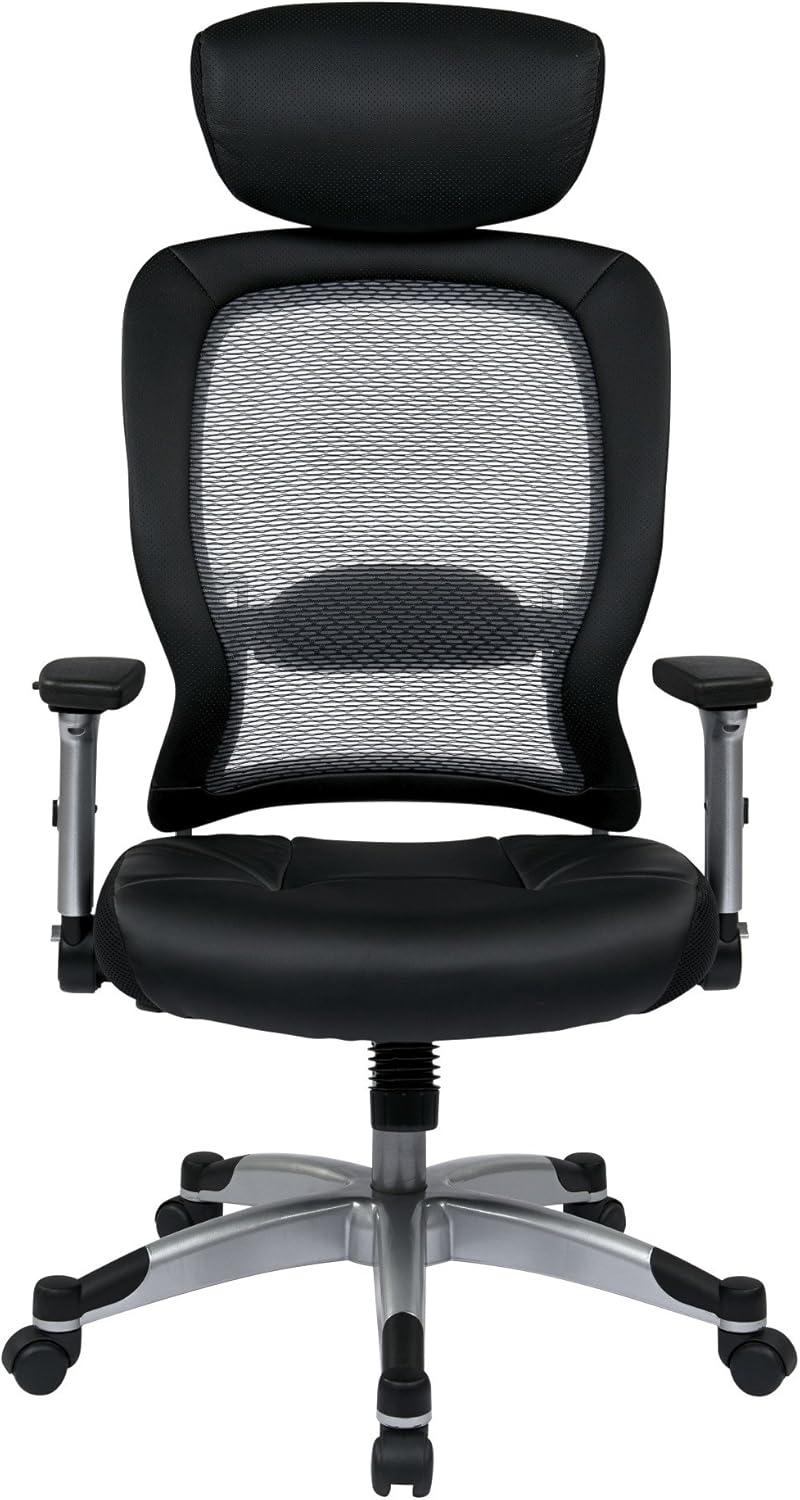 Black Mesh and Leather High Back Executive Swivel Chair