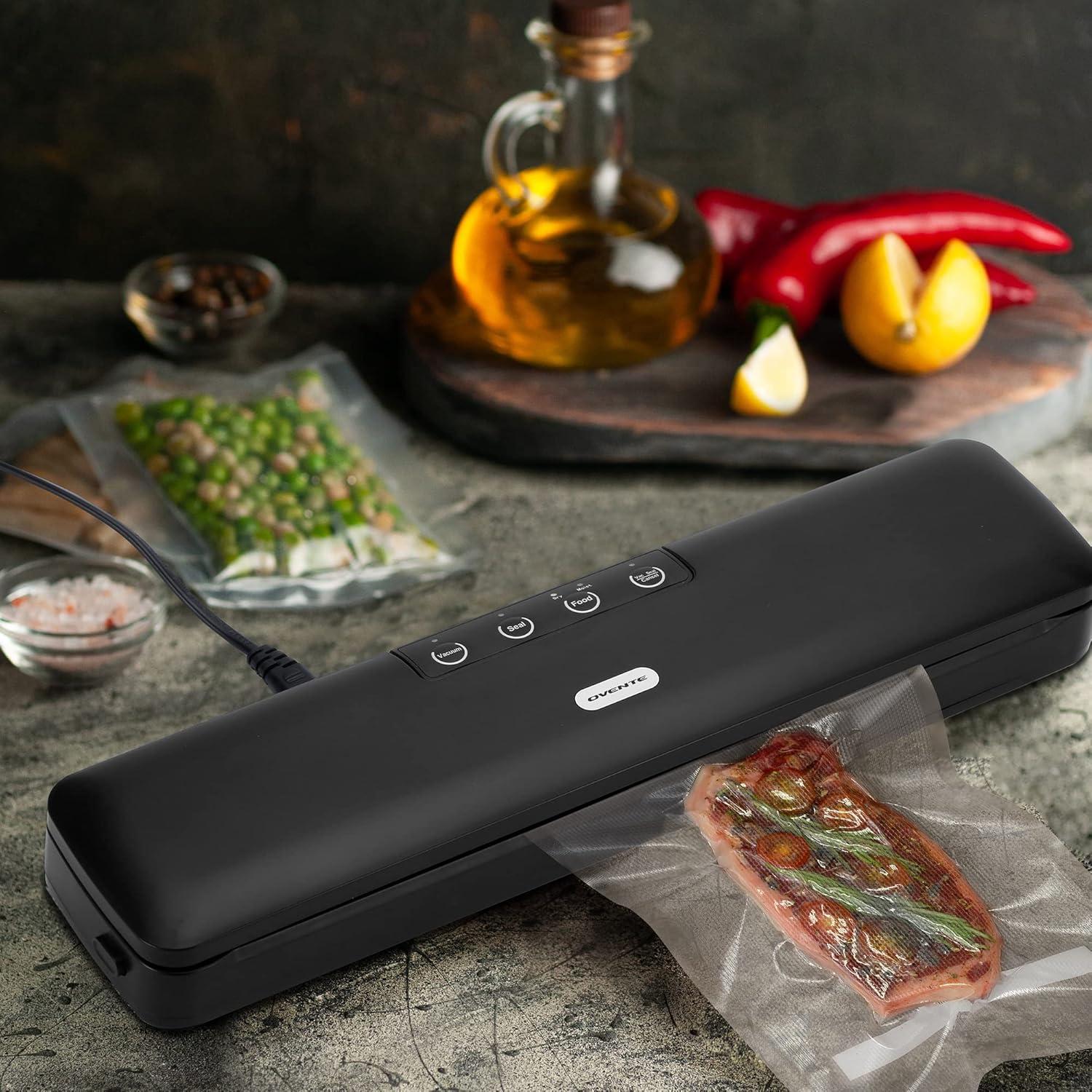 Ovente Ovente Automatic Vacuum Sealer Machine With Sealing Bags And Tube, Black Sv2906B