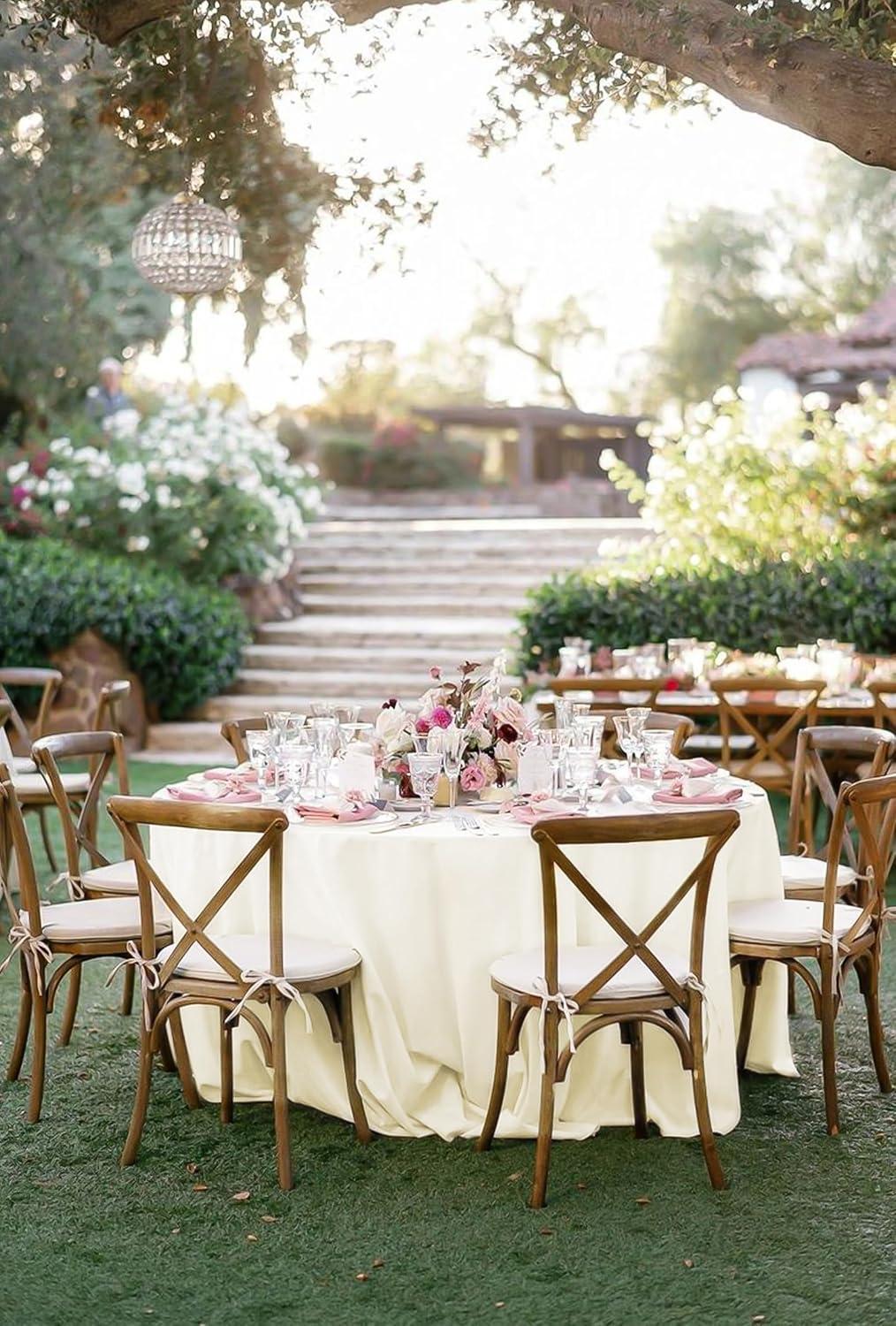 10 Pack Beige Tablecloth 60x102 inch Polyester Fabric Tablecloths for 6 Foot Rectangle Tables Wrinkle Resistant Linen Tablecloth Washable Table Covers for Party Wedding Events and Camping