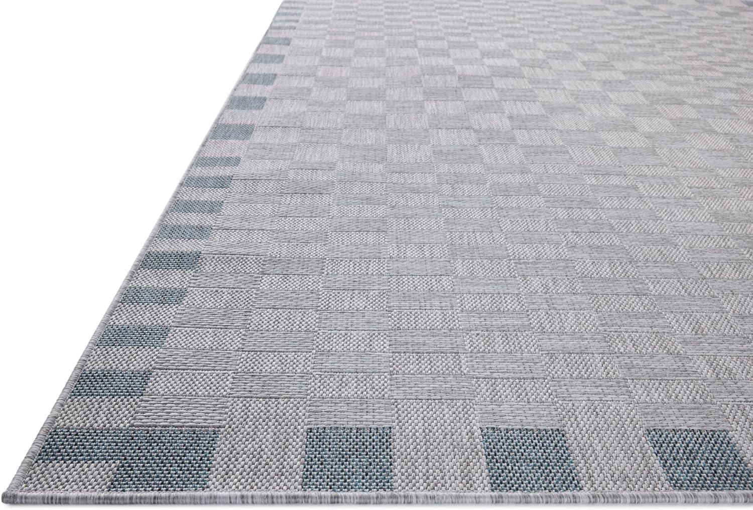 Topanga IV Indoor / Outdoor Rug by Amber Lewis x Loloi - Silver and Blue / 9'2" x 12'