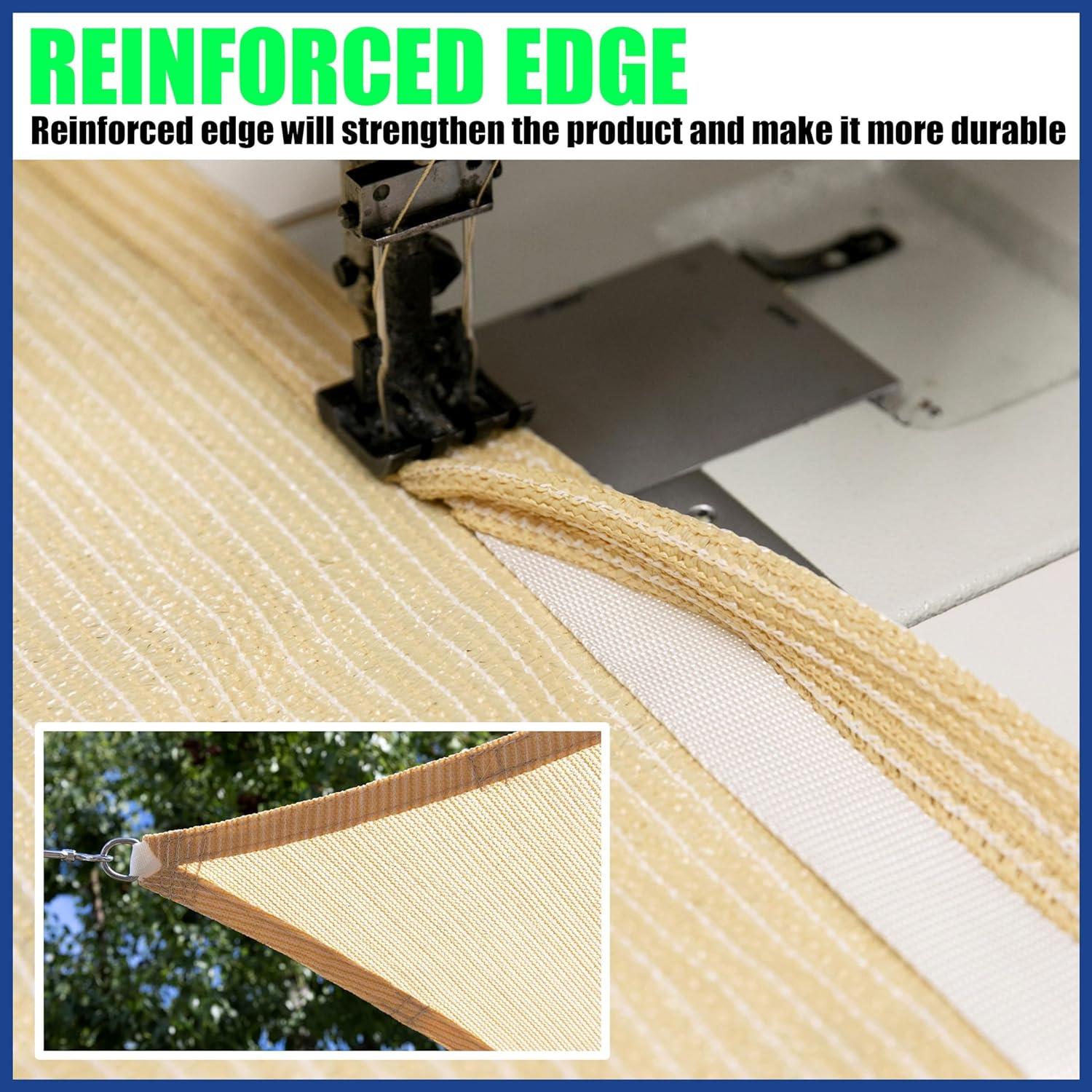 Royal Shade Royal shade Rectangle Shade Sail，95% UV Blockage, Heavy Duty, Water & Air Permeable