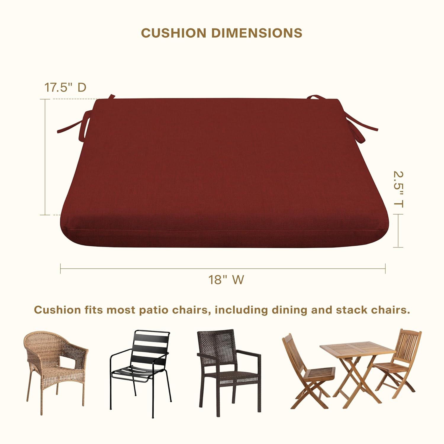 Honeycomb Outdoor Universal Seat Cushion (2-Pack) - Textured Solid Henna