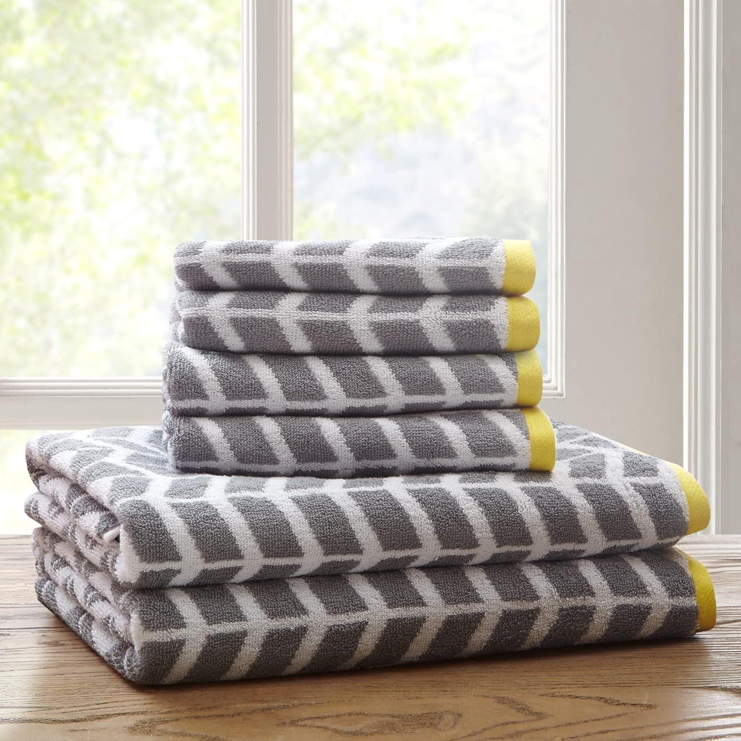Intelligent Design Nadia Cotton Jacquard Bath Towel 6 Piece Set
