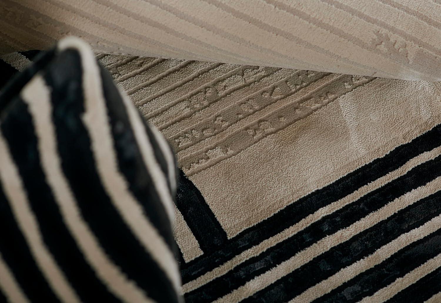 Momeni 7'10"x9'10" Xander Dean Machine Loomed Area Rug Ivory: Geometric Pattern, Low Pile, Indoor Use, Jute Backing