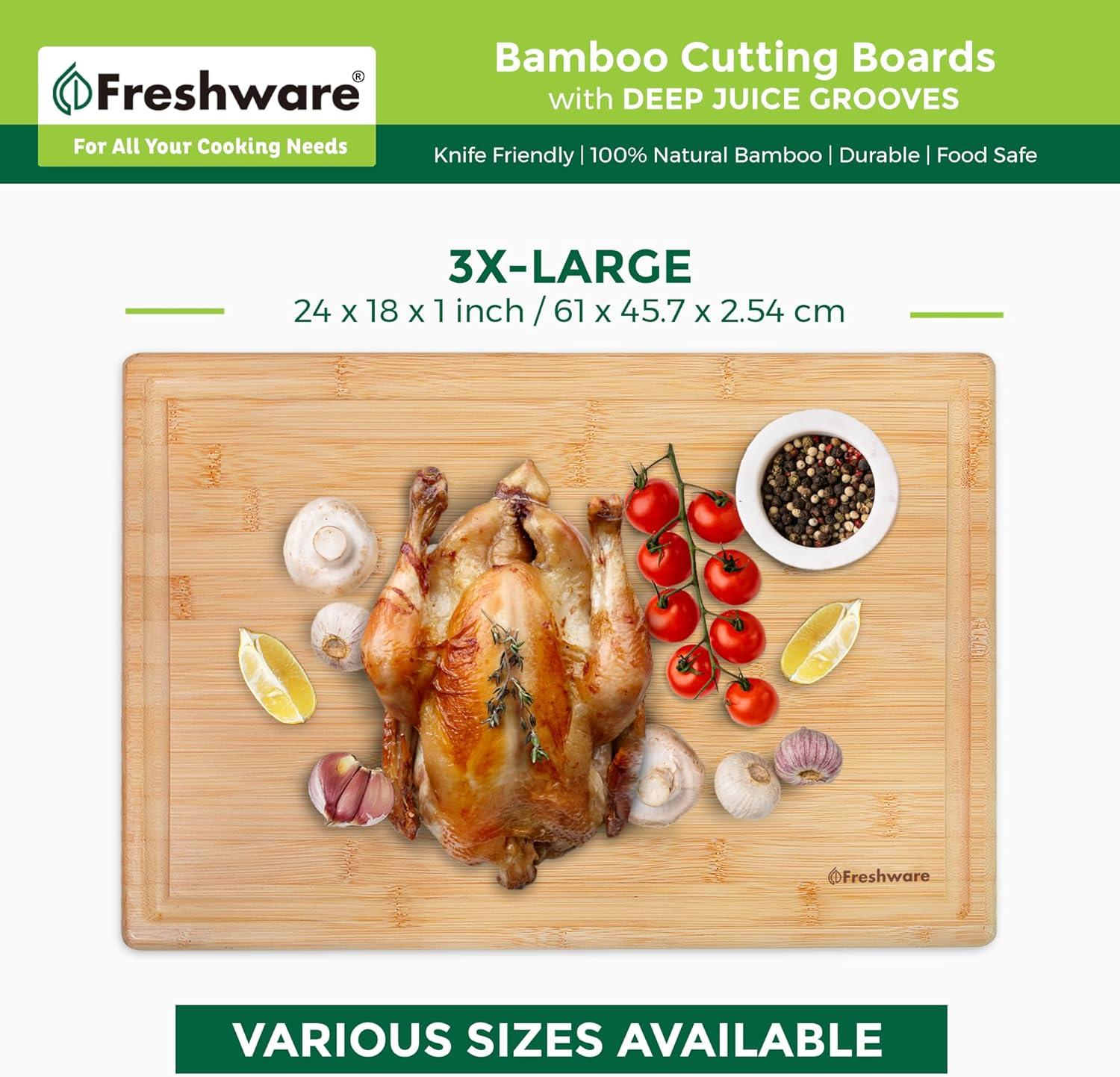 Extra Large Bamboo Chopping Block with Juice Grooves