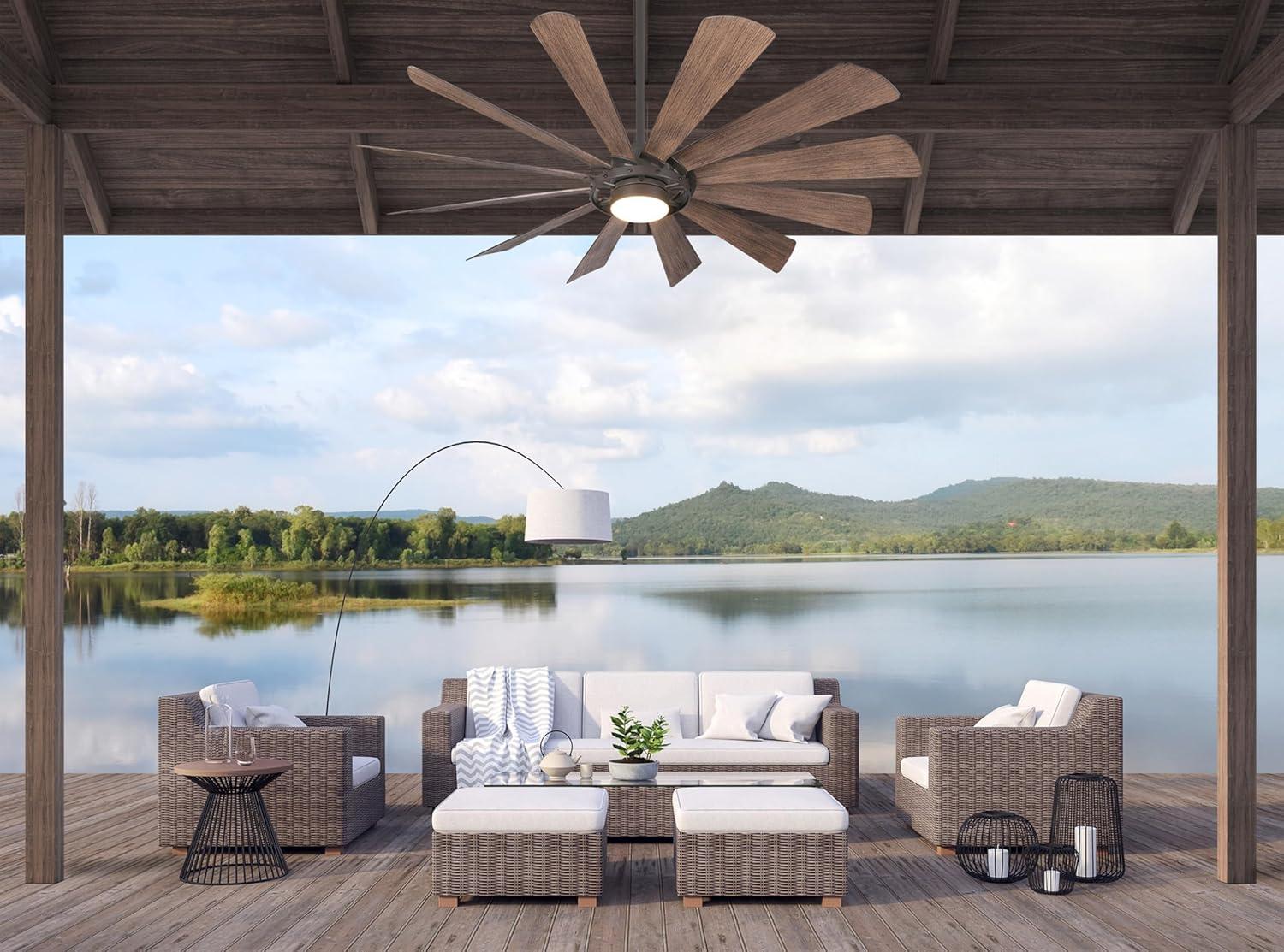 65" Minka Aire Farmhouse Indoor Ceiling Fan with Dimmable LED Light Oil Rubbed Bronze for Living Room Kitchen Bedroom Family House