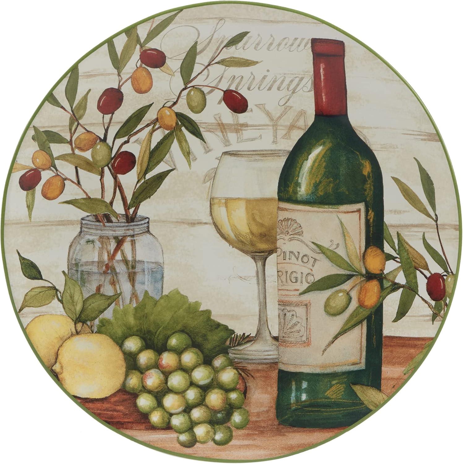 Certified International Meadow Brook Vineyard Set Of 4 Dinner Plate 10.5" 2 Asst.