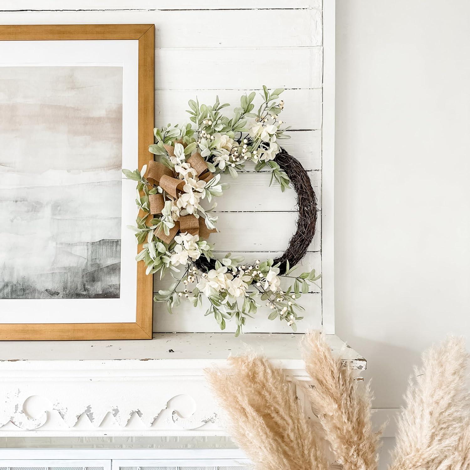 Haute Decor Faux Hydrangea 24'' Wreath