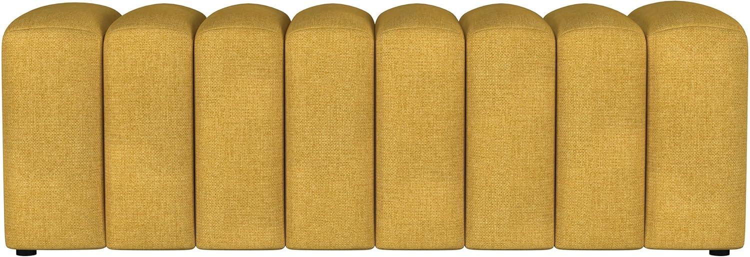 Coaster Summer Fabric Upholstered Tufted Accent Bench Mustard in Yellow