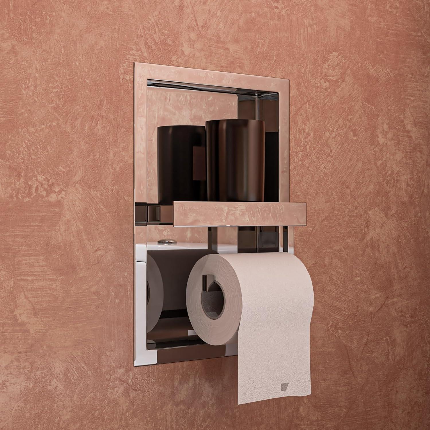 PVD Stainless Steel Recessed Toilet Paper Holder / Bathroom Niche