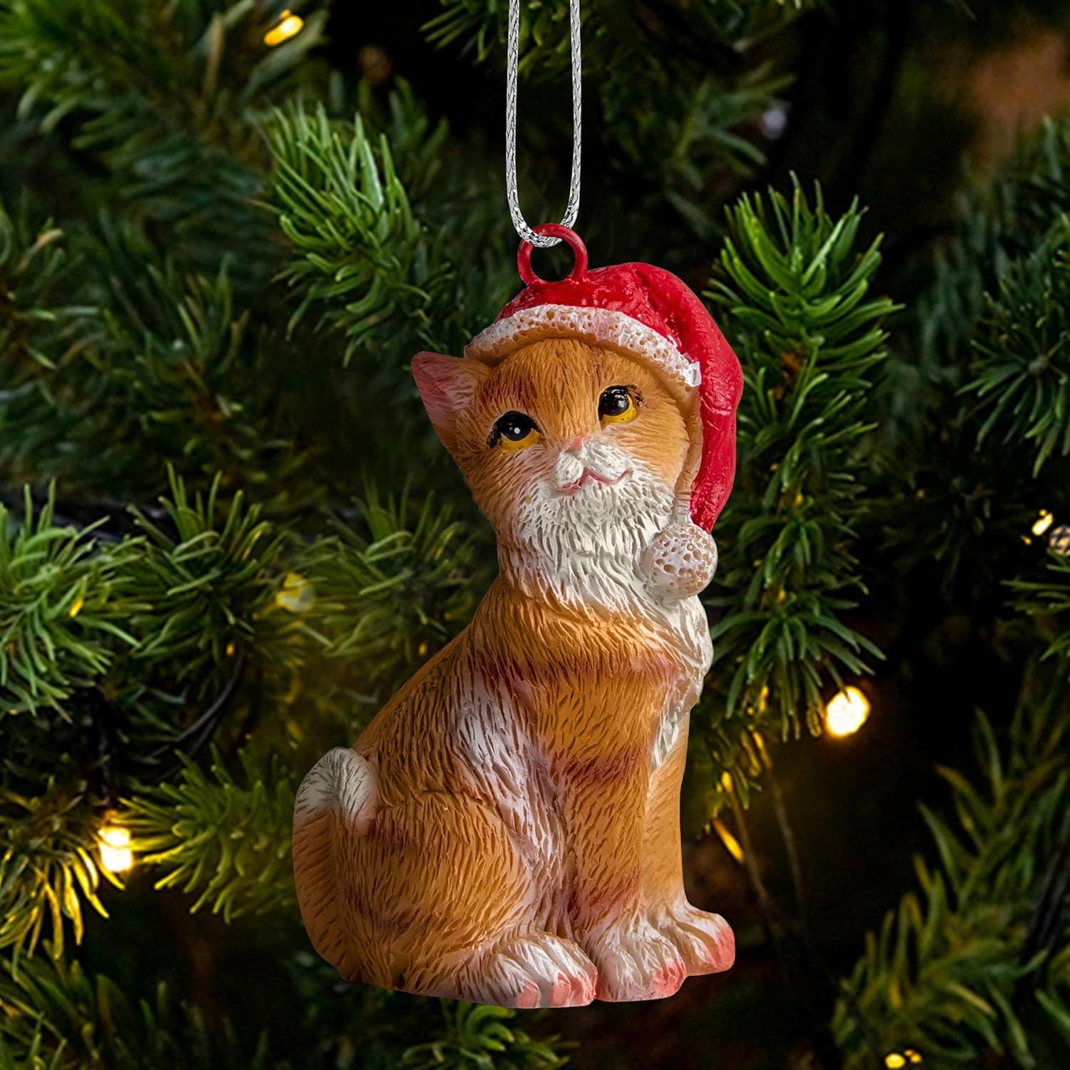 Charlton Home® Santa Cat Ornament