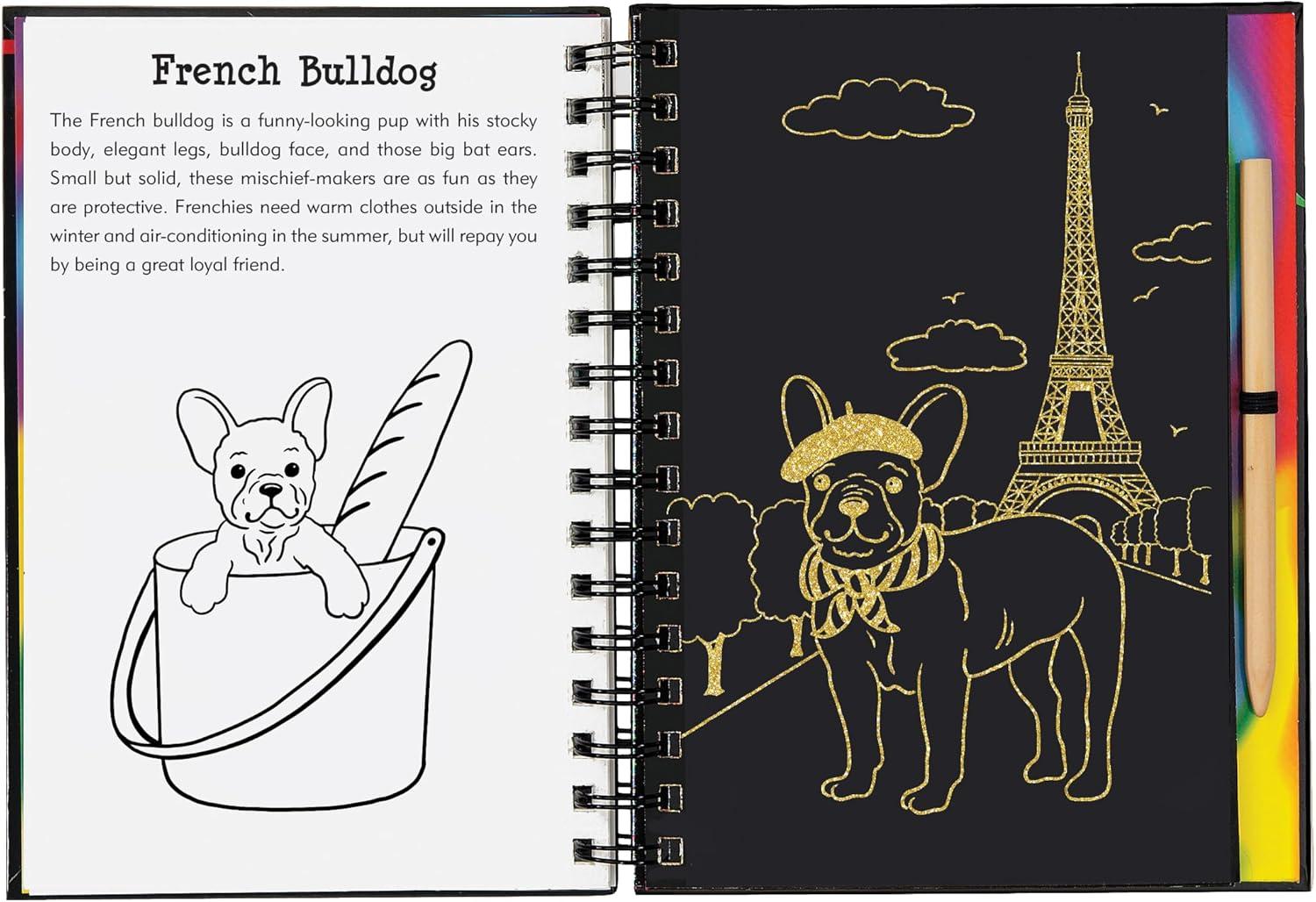 Rainbow Swirl and Glittery Foil Puppy Interactive Art Book