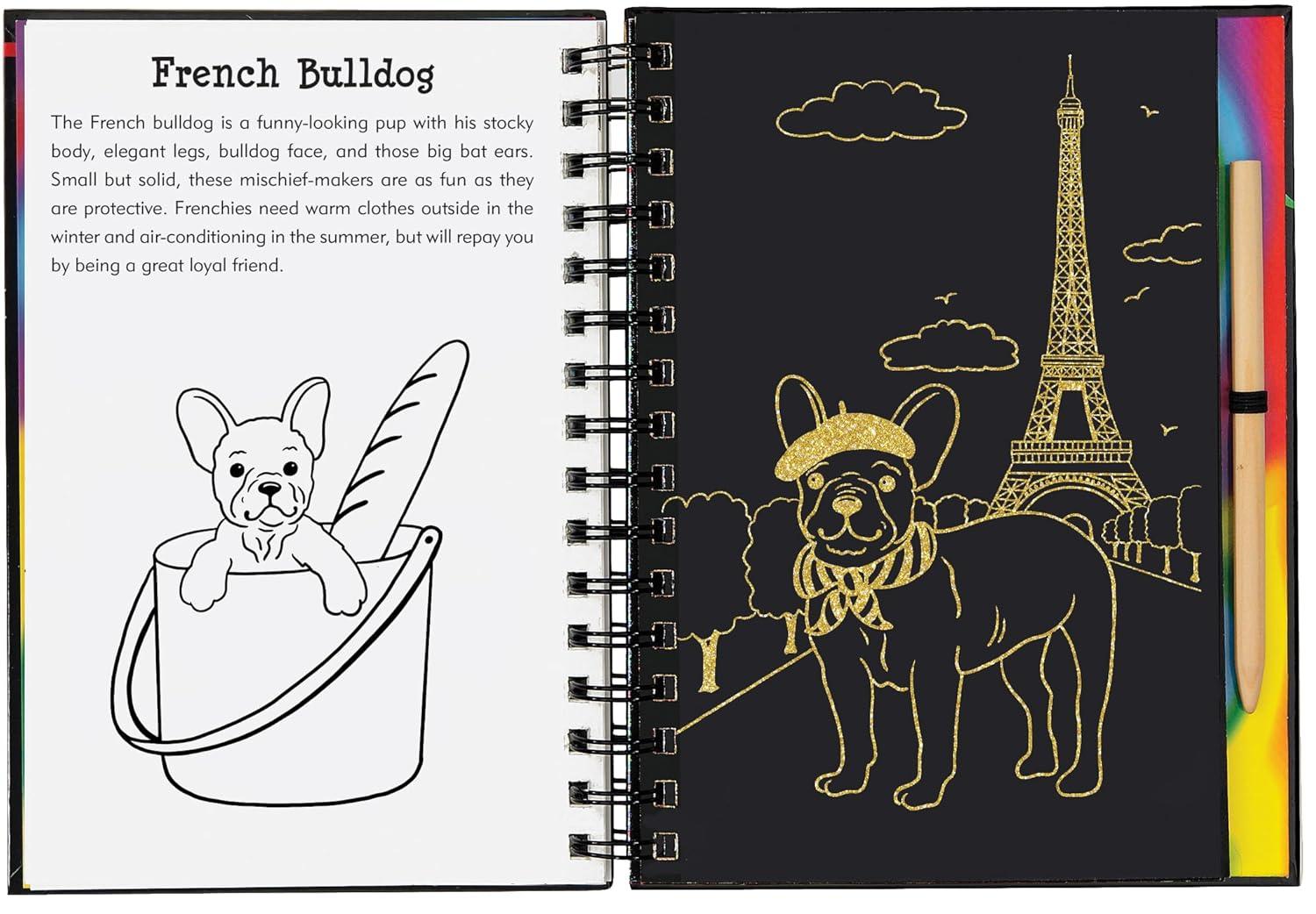 Rainbow Swirl and Glittery Foil Puppy Interactive Art Book