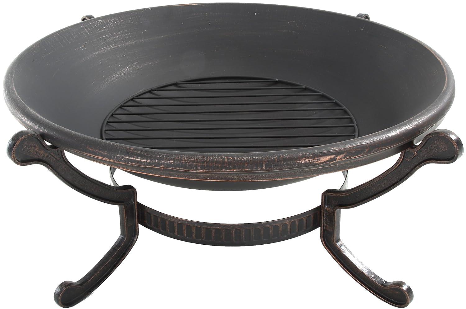 Ashland Firepit - Black - Crosley: Cast Iron Copper Finish, 35" Bowl, Mesh Guard, Poker Included