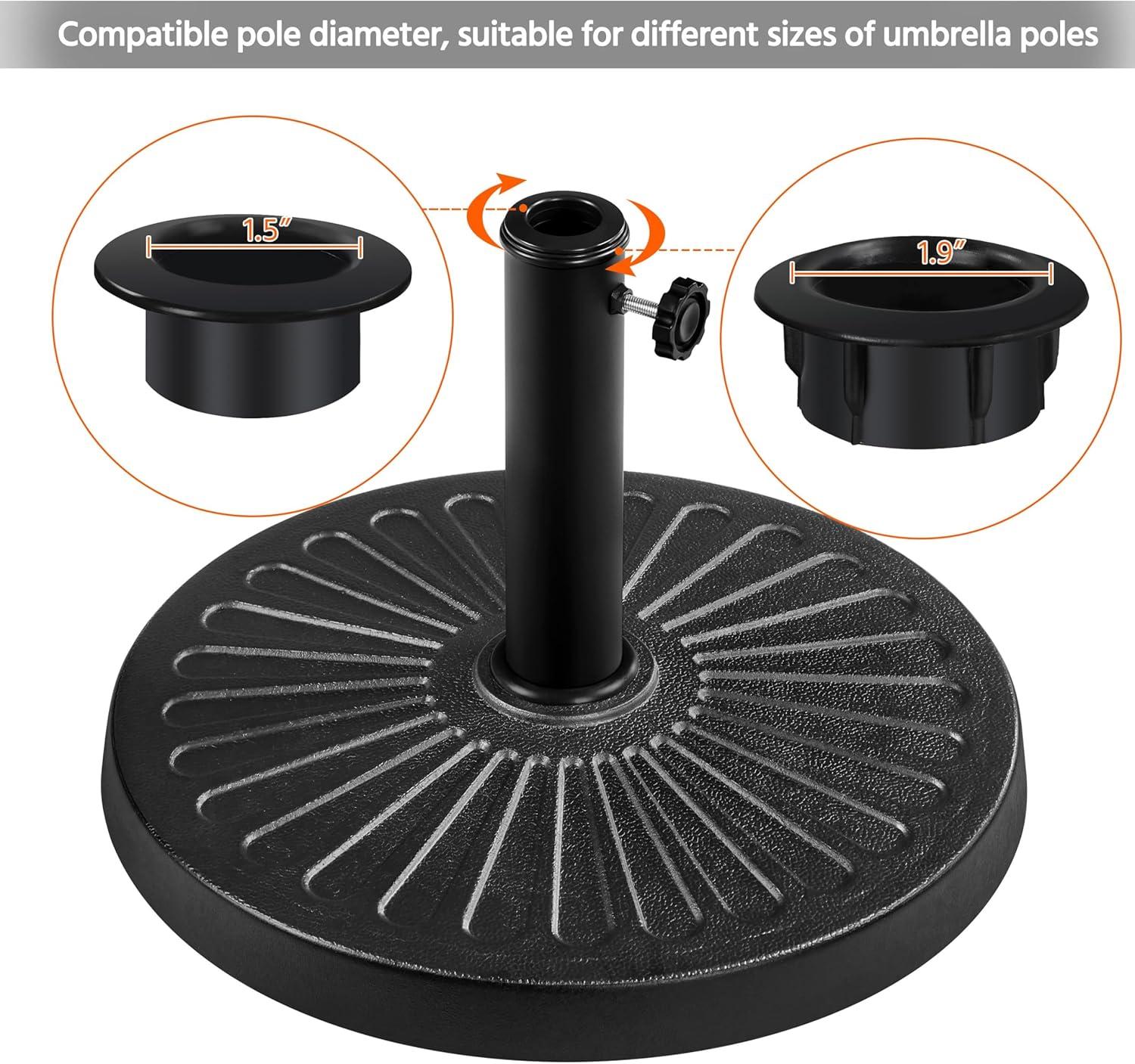 Yaheetech Outdoor Patio Market Umbrella Base Stand, Black