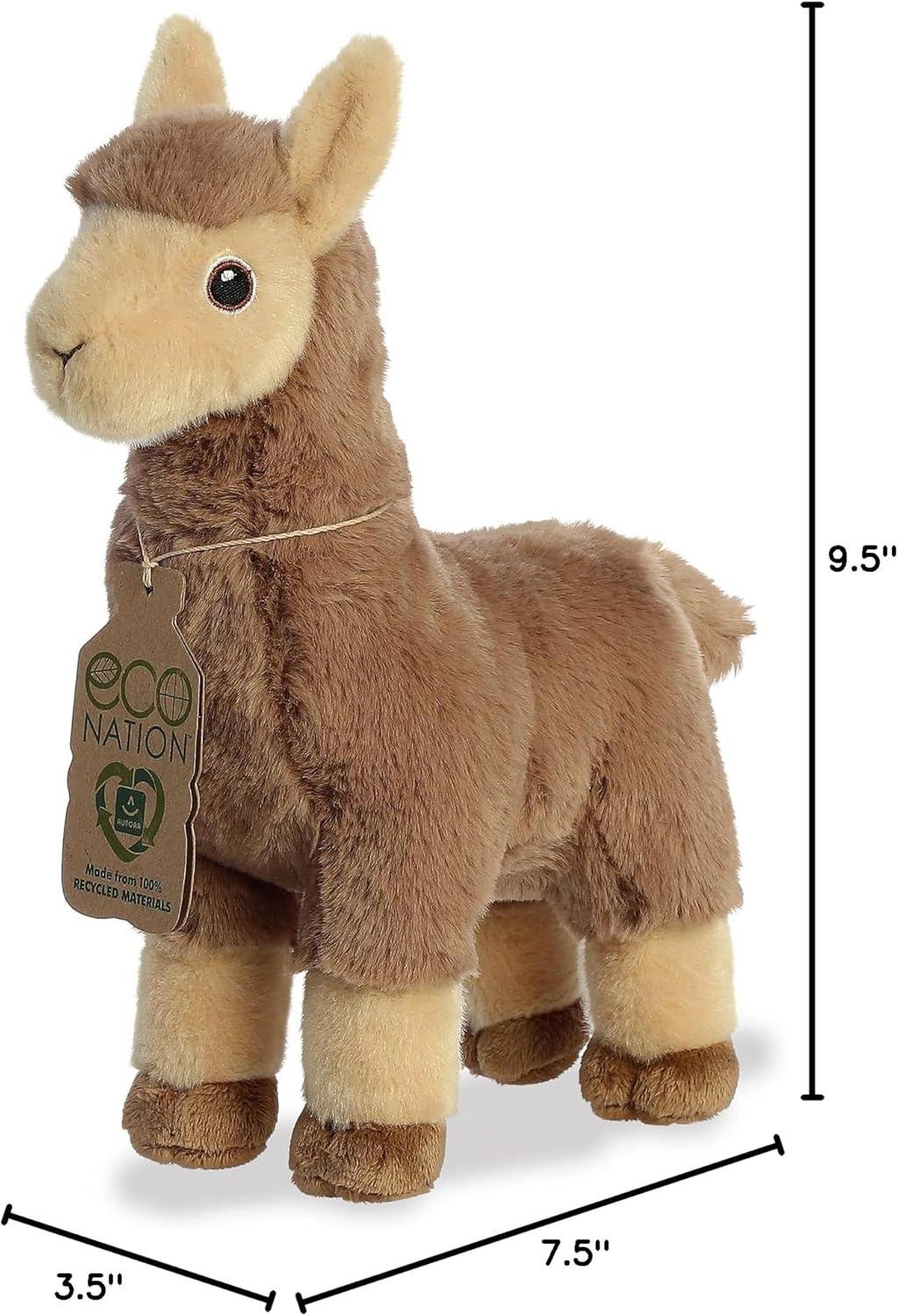 Eco-Friendly Medium Brown Llama Plush with Recycled Materials