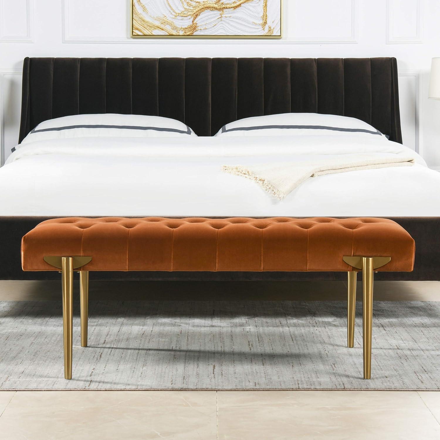 Velvet Upholstered Bench