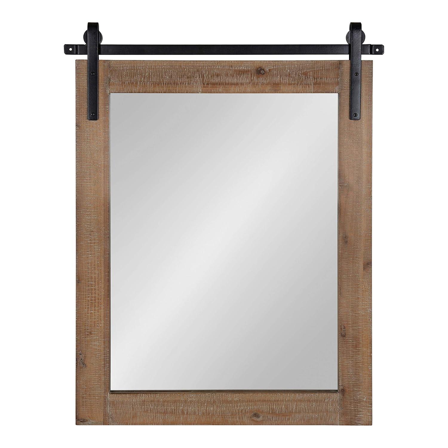 22" x 30" Cates Rectangle Wall Mirror Rustic Brown - Kate & Laurel All Things Decor