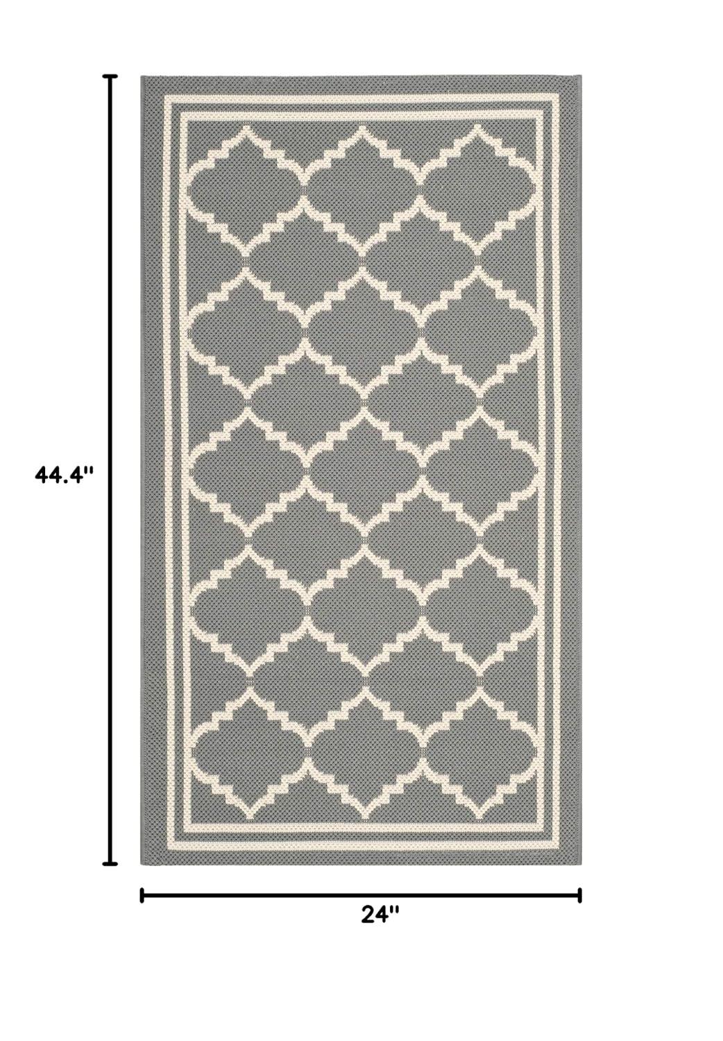 Courtyard CY6918 Power Loomed Indoor/Outdoor Accent Rug - Anthracite/Beige - 2'x3'7" - Safavieh.
