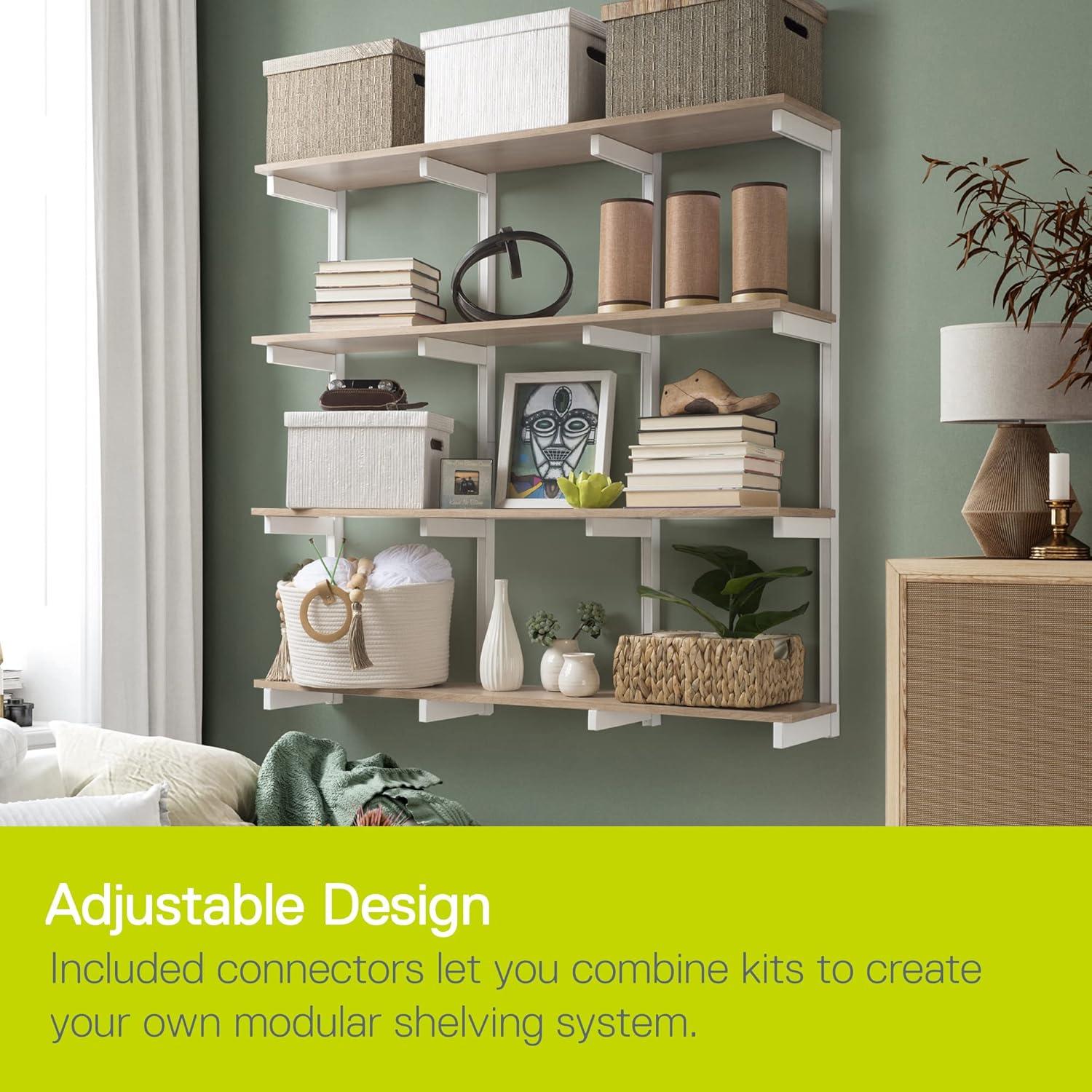 3-Tier Floating Shelves Set, Light Oak - 0.5” x 24” - Premium Wall Shelves for Bedroom, Bathroom, Office, or Kitchen - Clean, Minimalistic Design, Durable Shelf with Bracket for Easy Installation