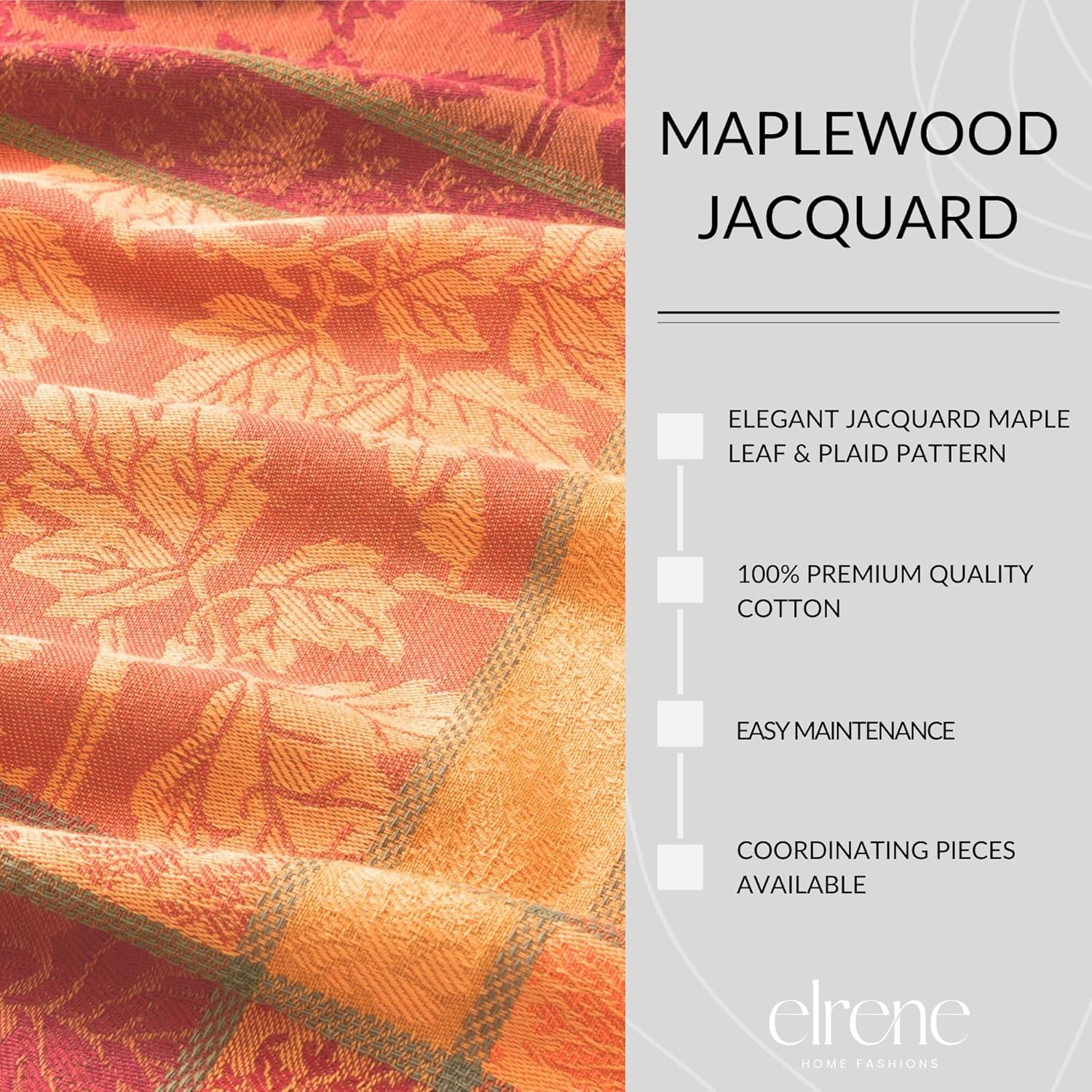 Wildon Home® Erida Maplewood Jacquard Harvest Cotton Rectangle Tablecloth