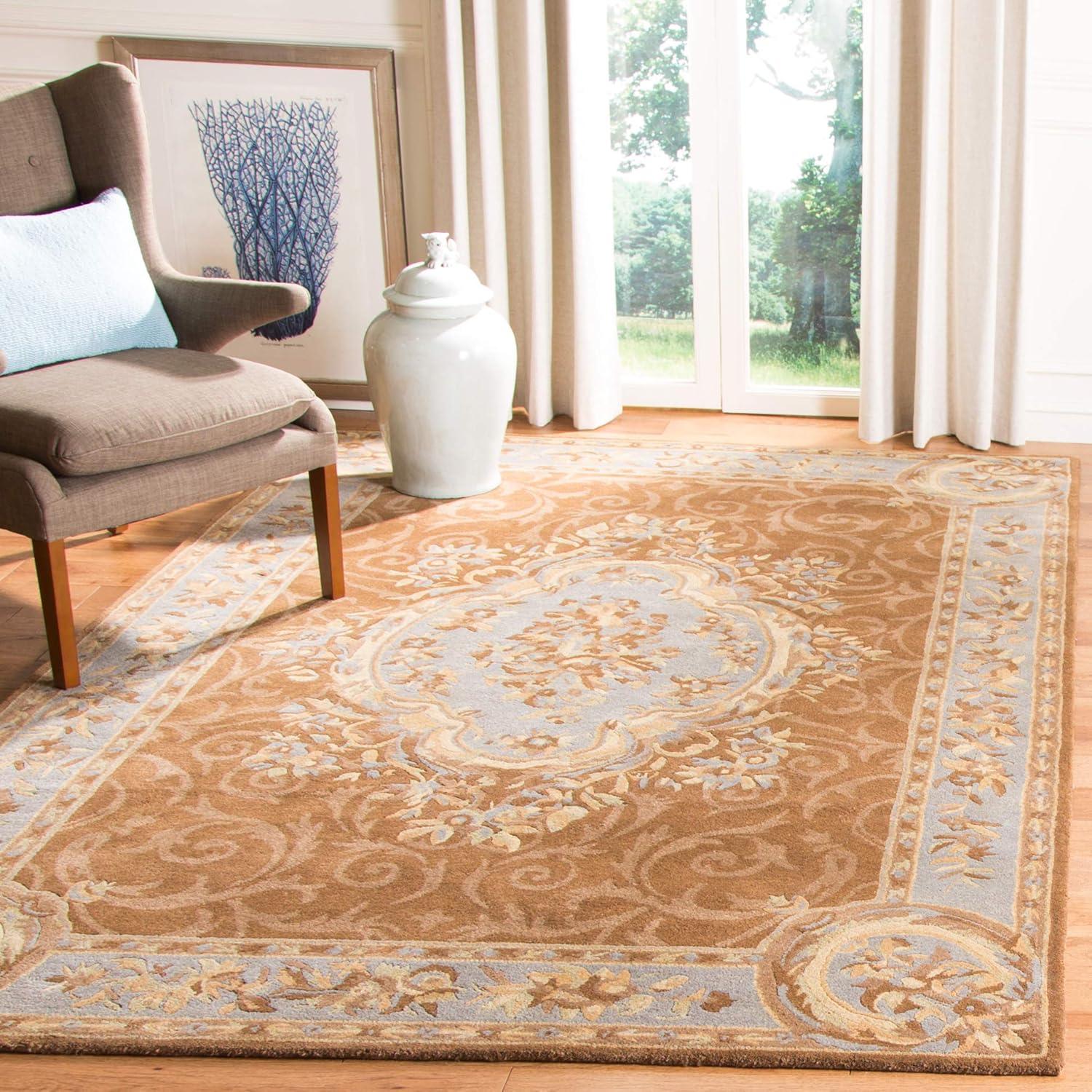Empire EM409 Hand Tufted Wool Accent Rug - Blue/Brown- 2' X 3' - Safavieh.