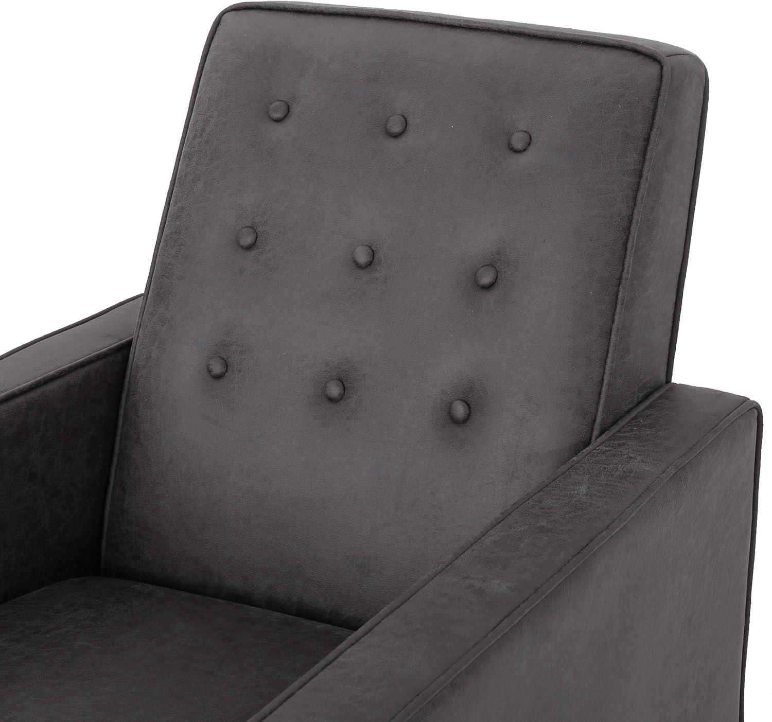 GDFStudio Mason Mid Century Modern Tufted Pushback Recliners (Set of 2), Slate/Microfiber