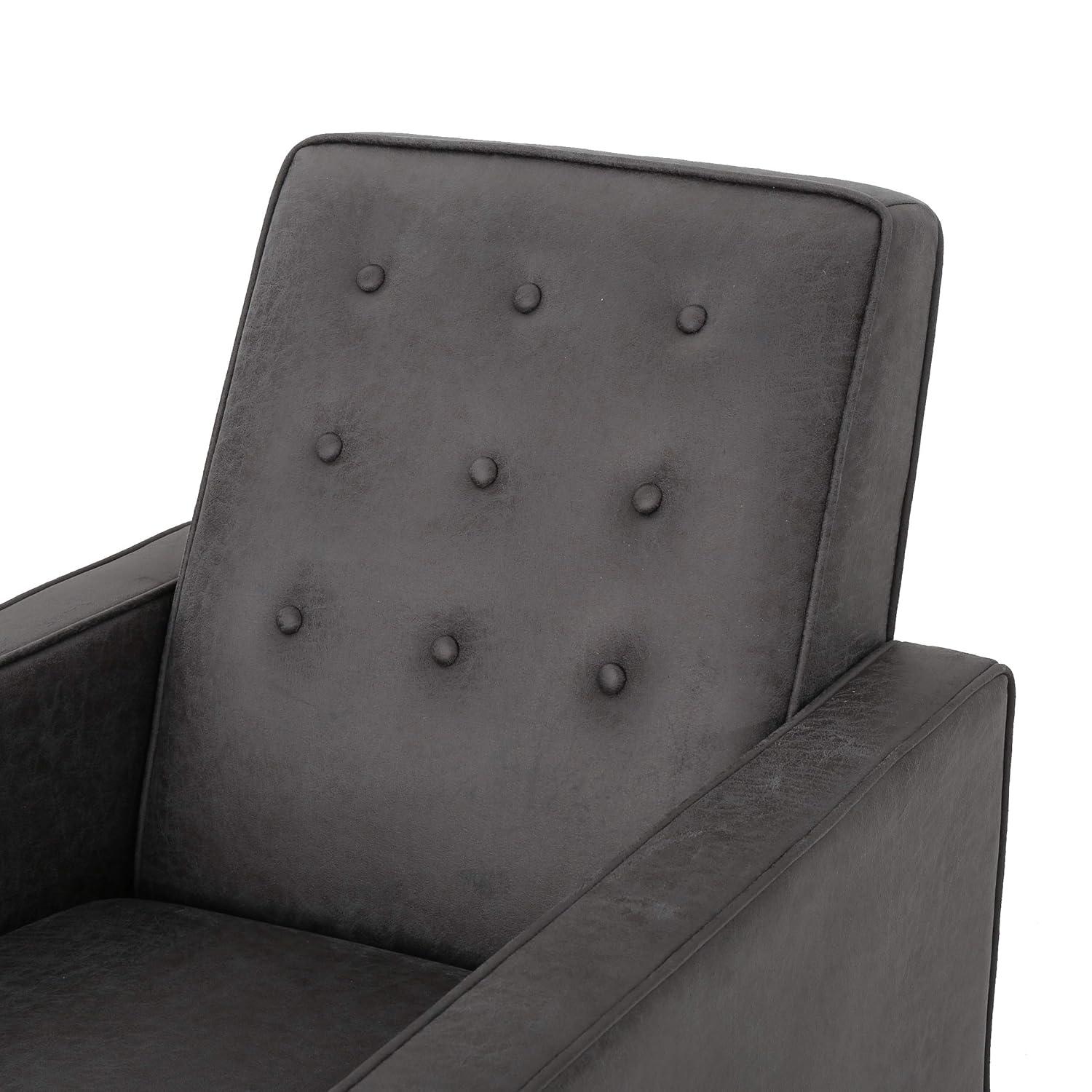 GDFStudio Mason Mid Century Modern Tufted Pushback Recliners (Set of 2), Slate/Microfiber