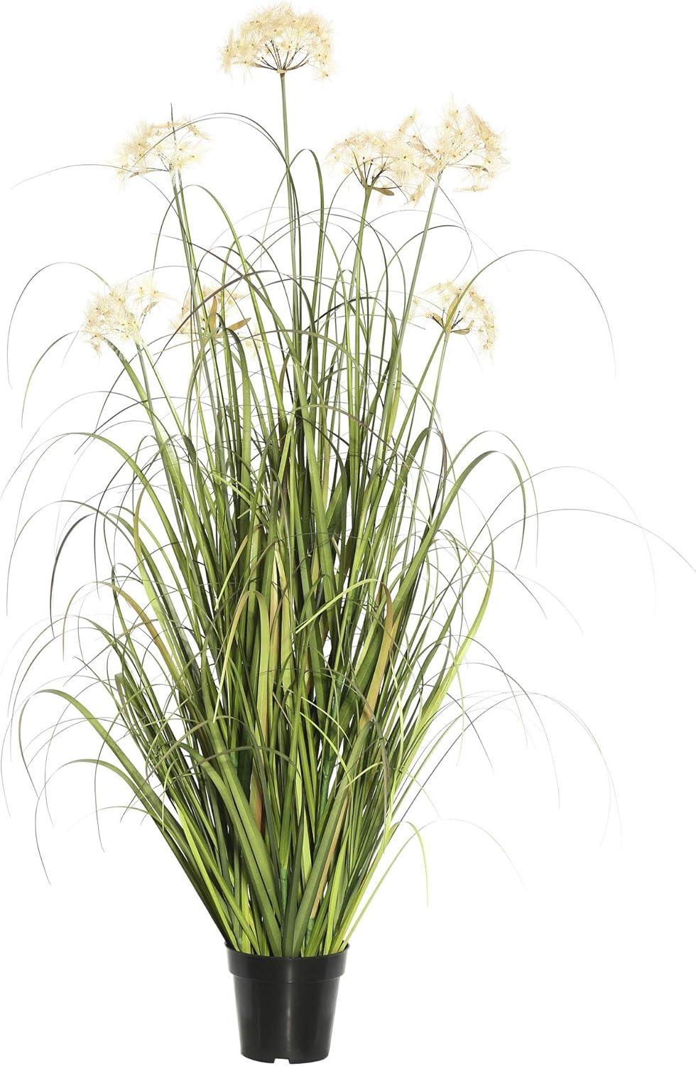 Elegant 48" Cream Dandelion and Green Grass Potted Arrangement