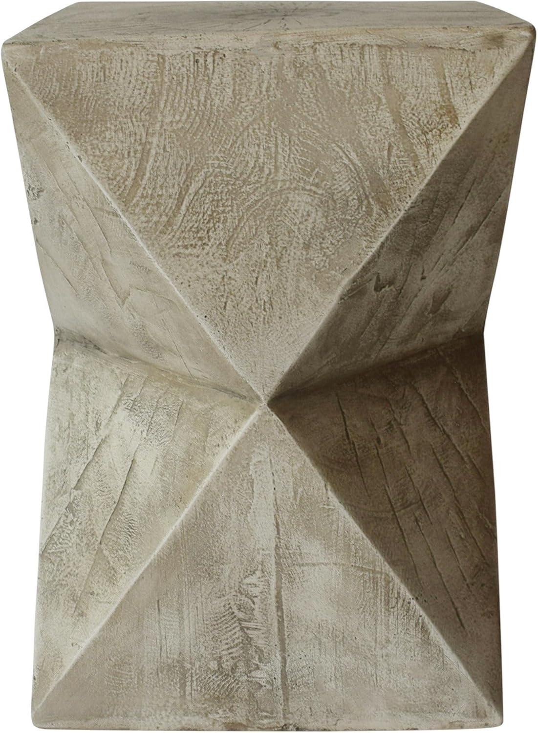 Lux Outdoor Lightweight Concrete Accent Table, Light Gray