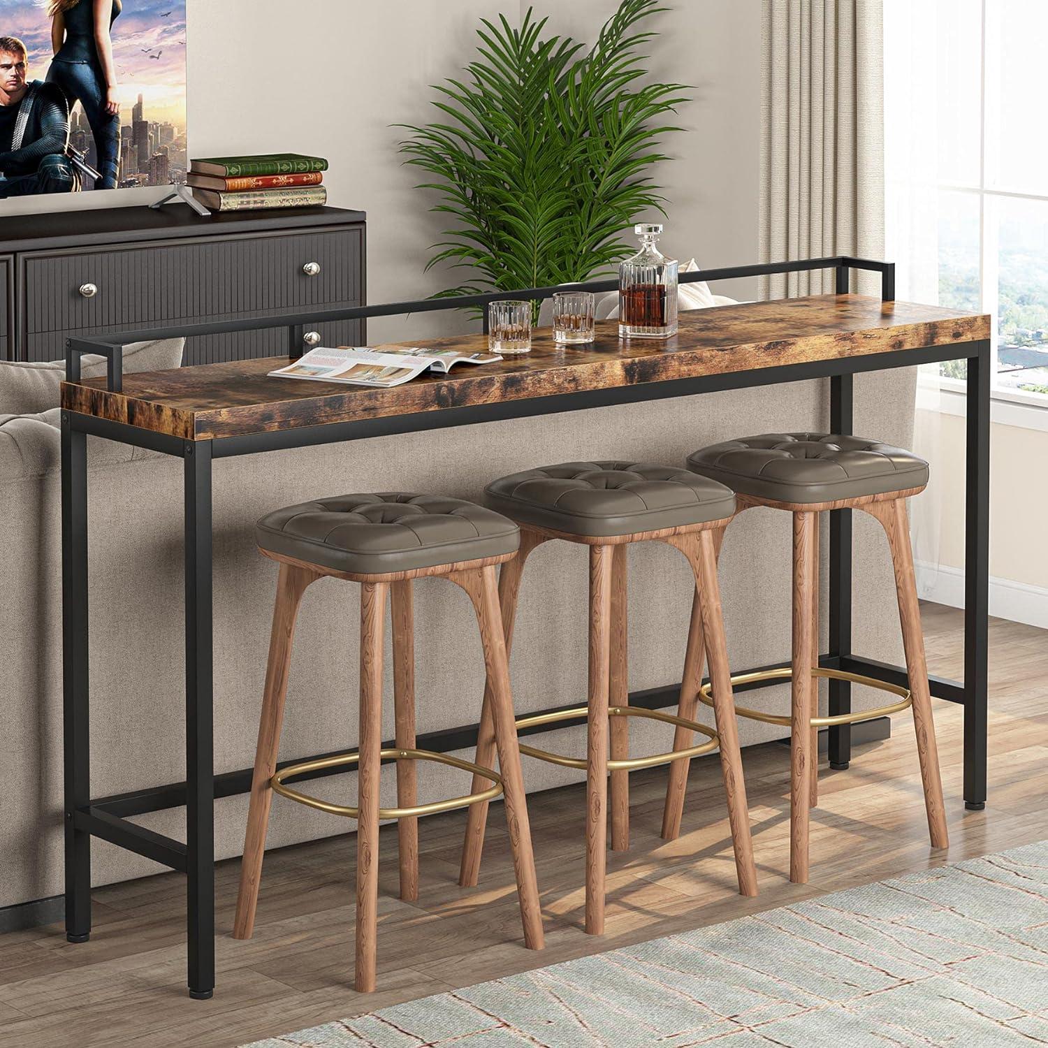 Tribesigns 70.9 inchLong Sofa Table, Narrow Console Table Behind Couch for Living Room (White Gold)
