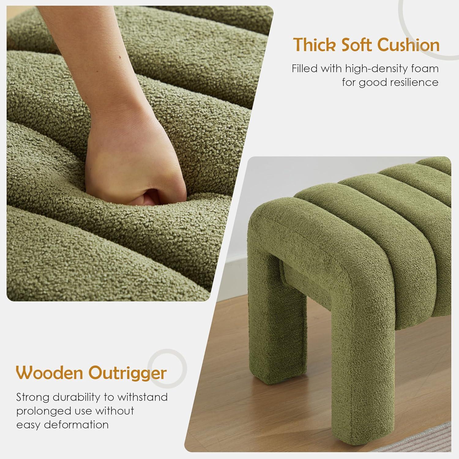 Oyan 43"or 63"W Channel Tufted Upholstered Bedroom Bench